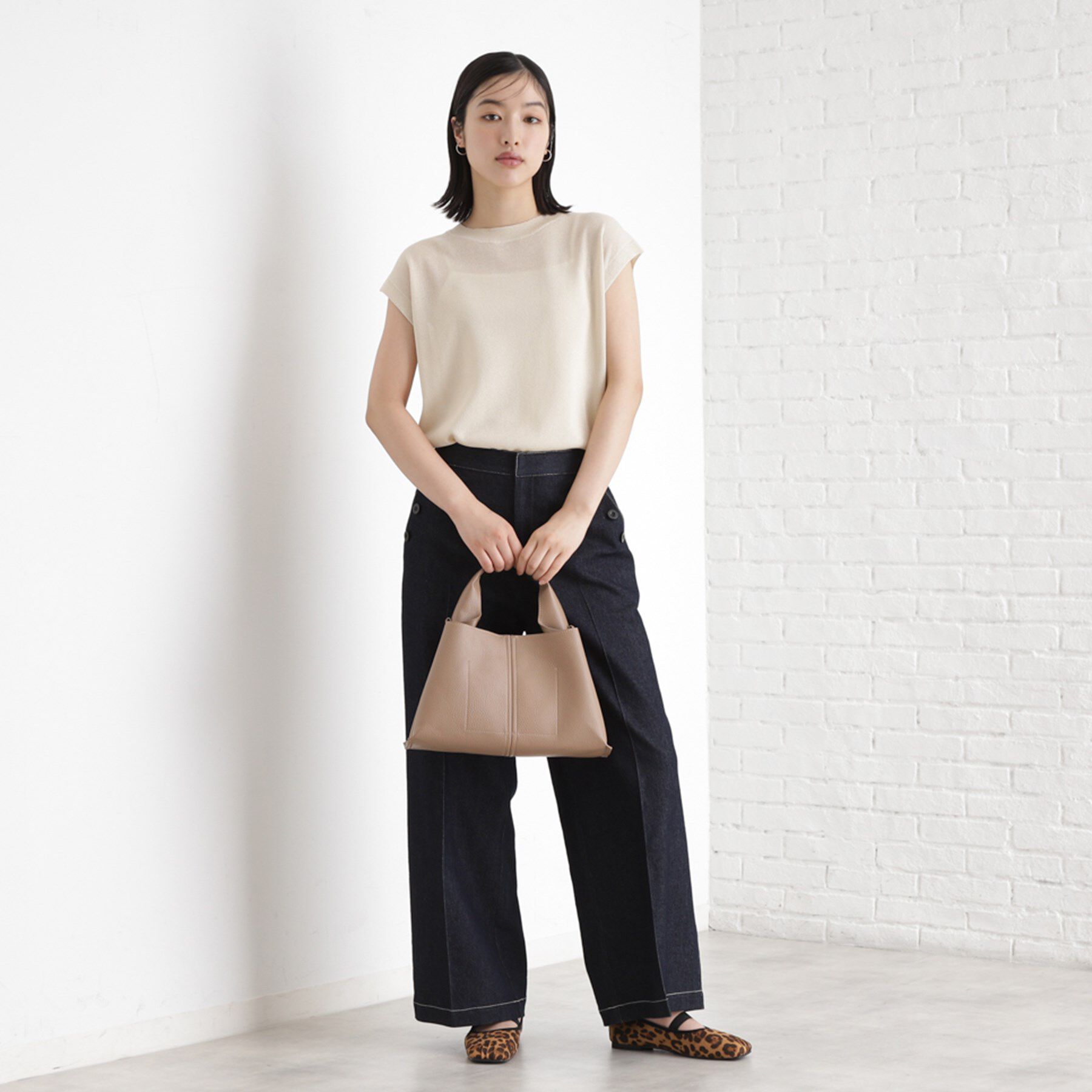 THE SHOP TK「ラメシアーフレンチ袖トップス【セットUP可/洗濯機OK】」|ニット・セーター|