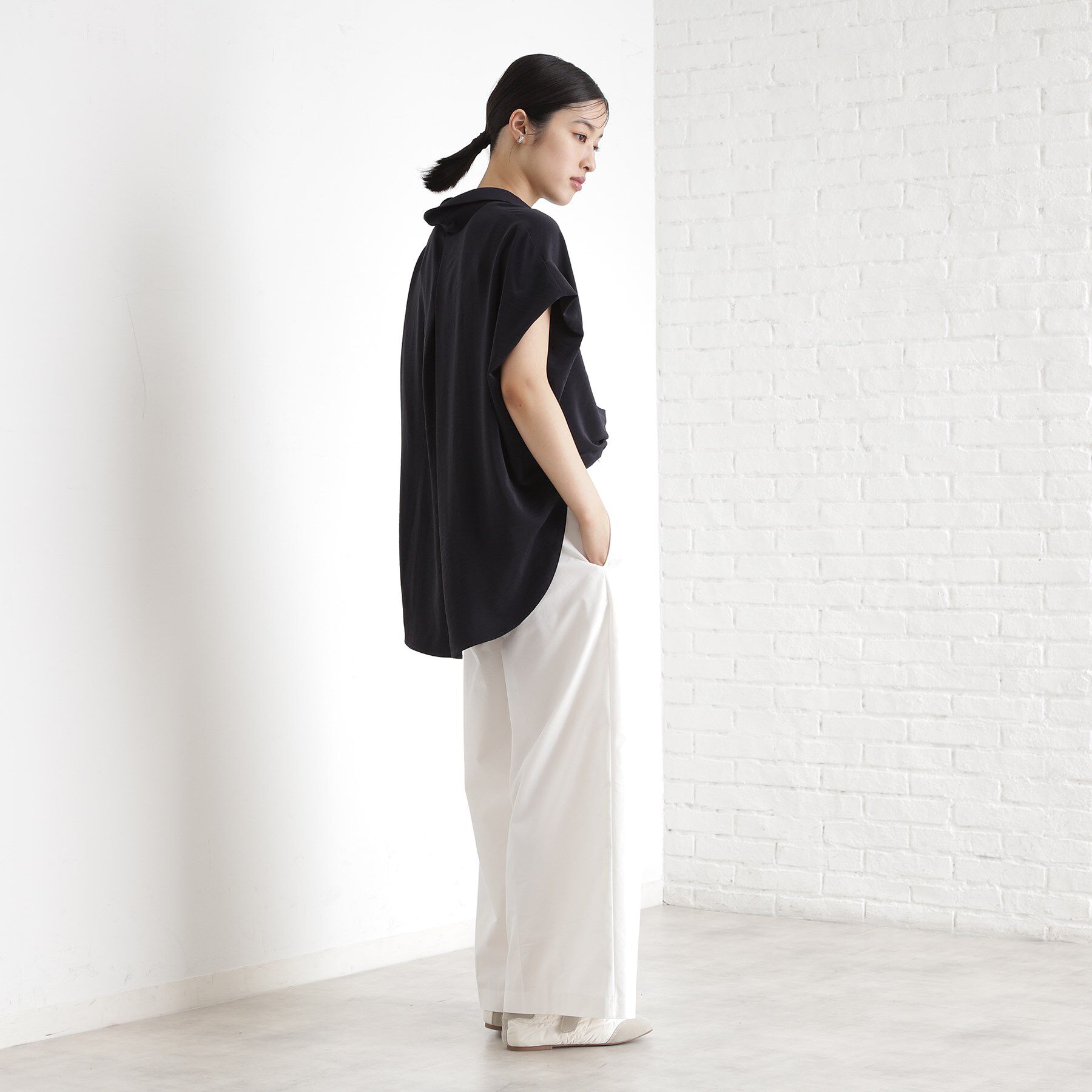 THE SHOP TK「コットンライクブラウス【接触冷感/洗濯機OK/UV/セットアップ可】」|シャツ・ブラウス|