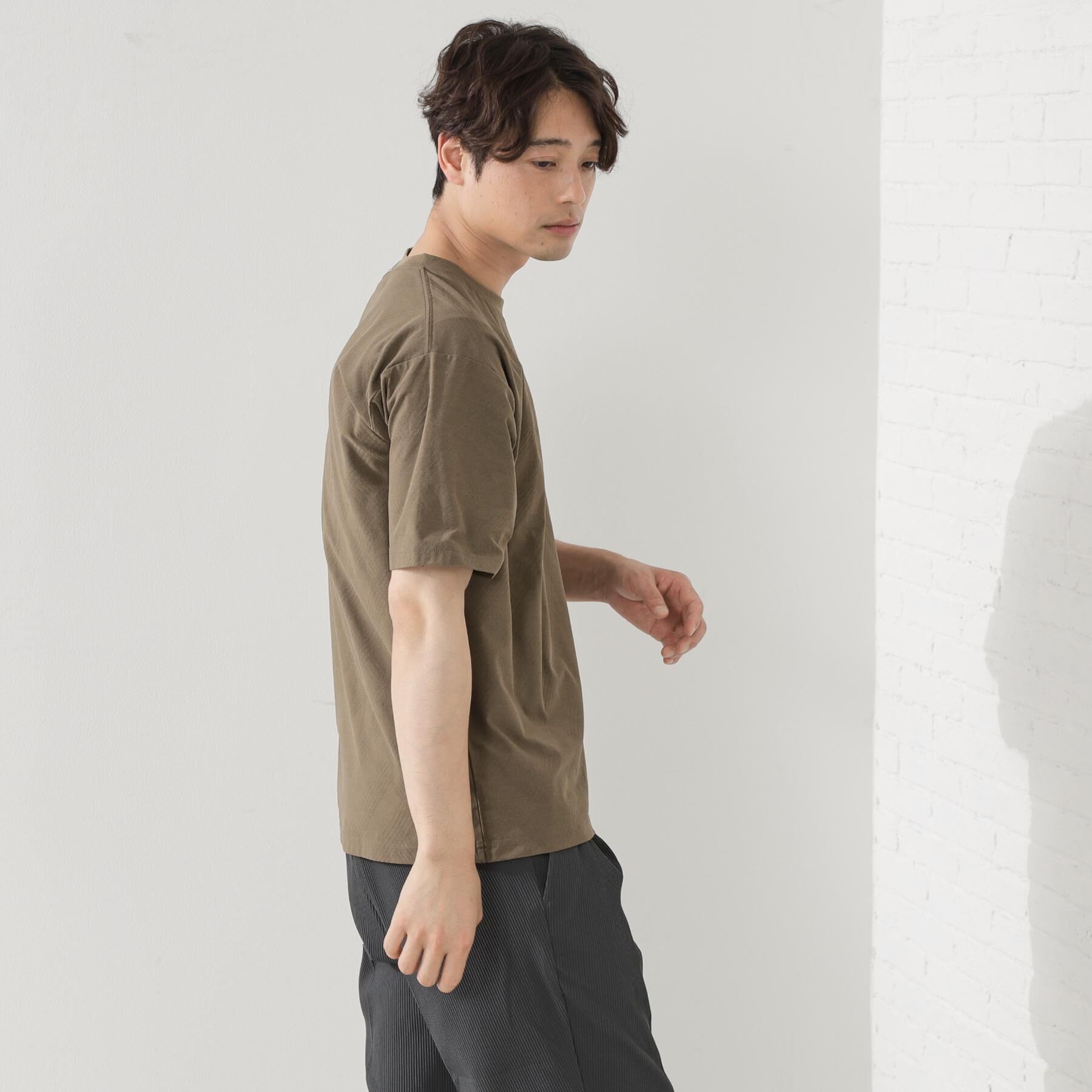 THE SHOP TK「パーフェクテックリンクス半袖Tシャツ 【接触冷感／吸水速乾／UVカット／洗濯機OK】」|Tシャツ・カットソー|