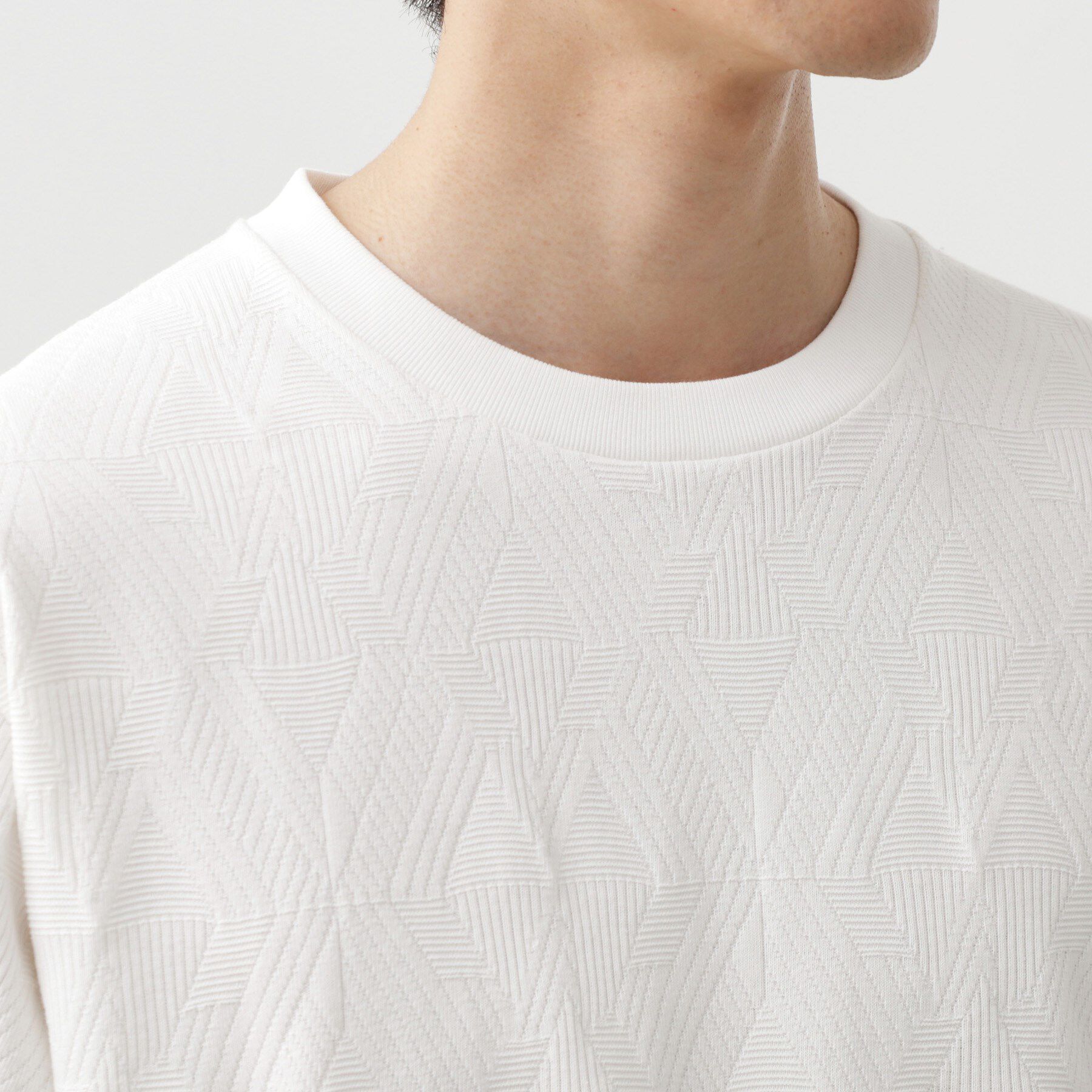 THE SHOP TK「パターンジャカード半袖Tシャツ【洗濯機OK】」|Tシャツ・カットソー|