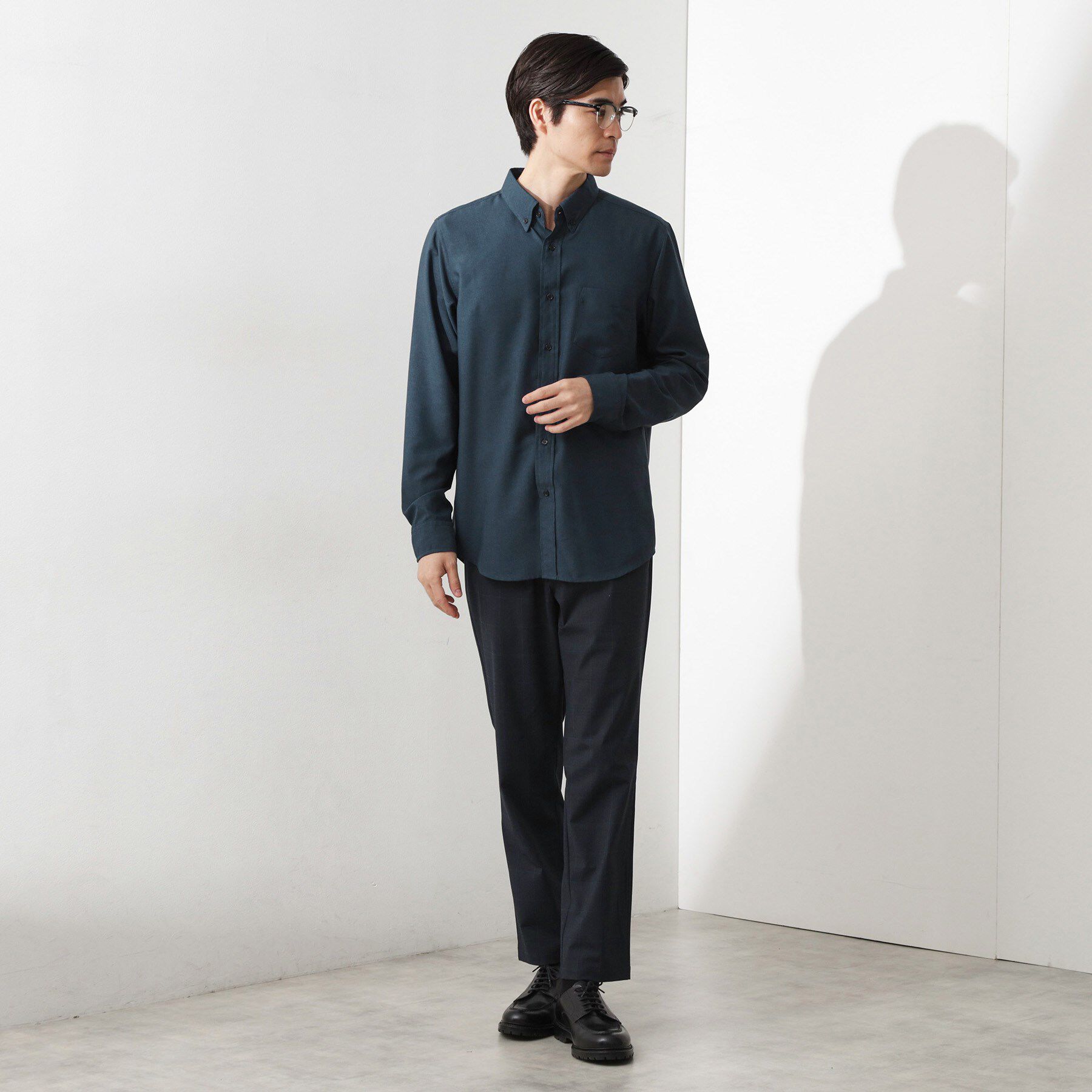 THE SHOP TK「スムースファイバー長袖シャツ 【吸水速乾/UVカット/軽量/イージーケア】」|シャツ・ブラウス|