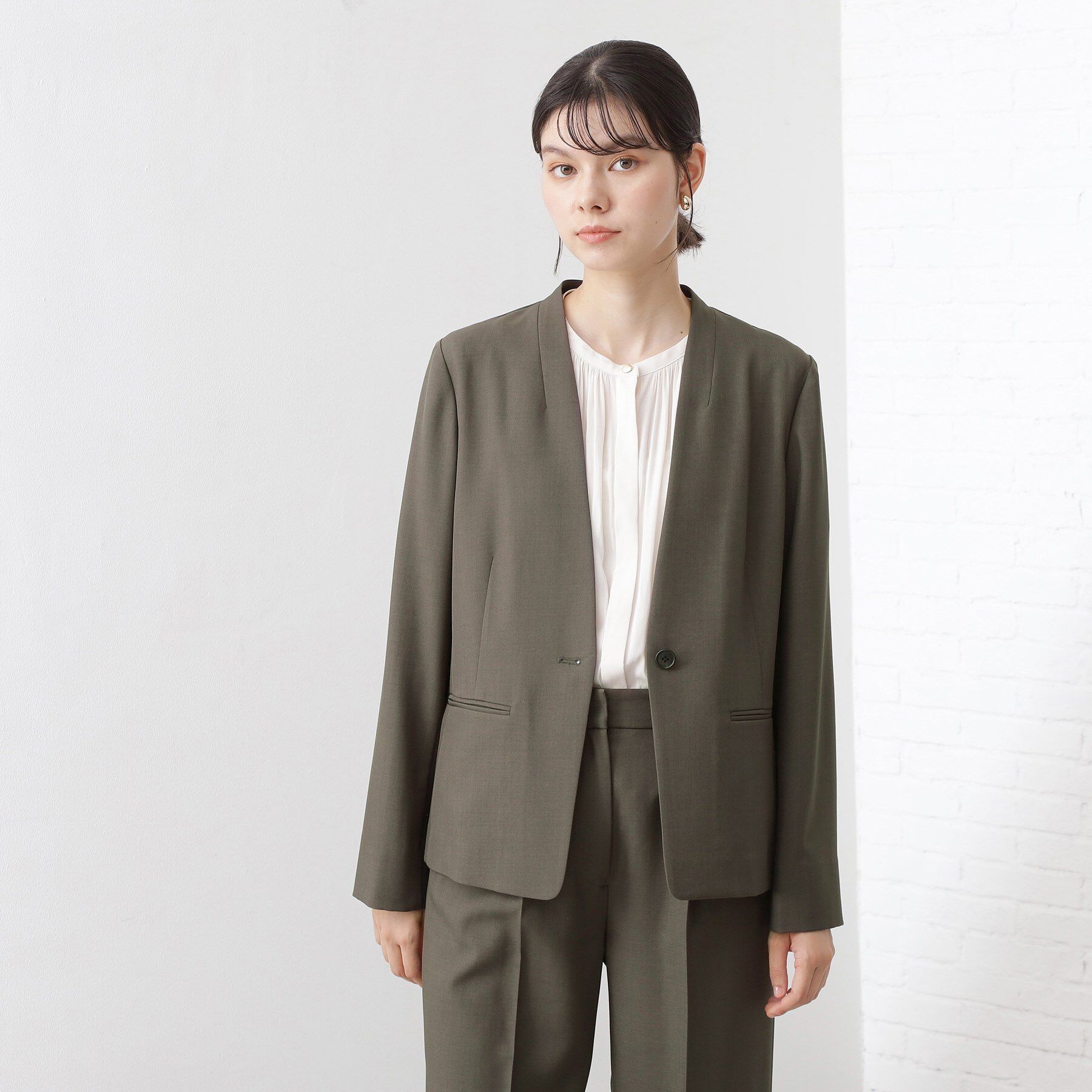 THE SHOP TK「ノーカラージャケット【セットアップ可】」|ノーカラージャケット|スミクロ(018)