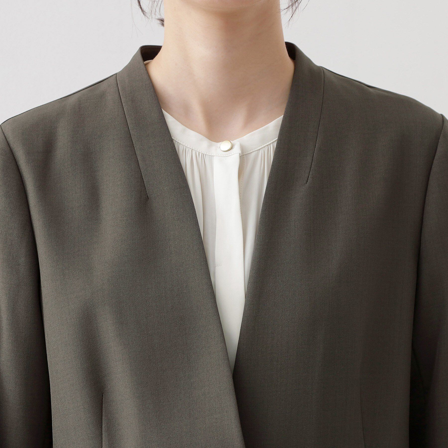 THE SHOP TK「ノーカラージャケット【セットアップ可】」|ノーカラージャケット|