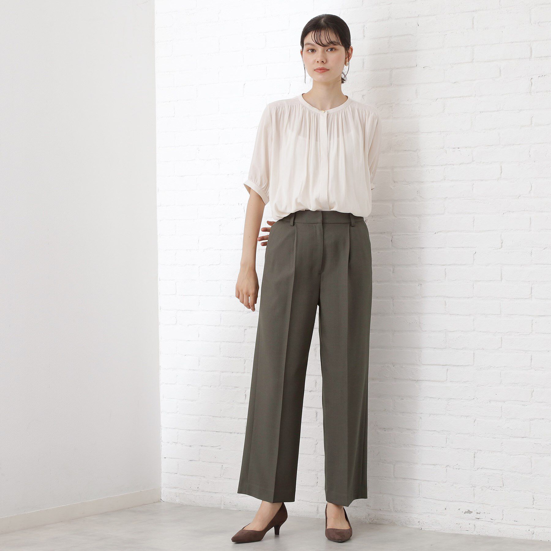 THE SHOP TK「ストレートワイドパンツ【セットアップ可／洗える】」|その他|