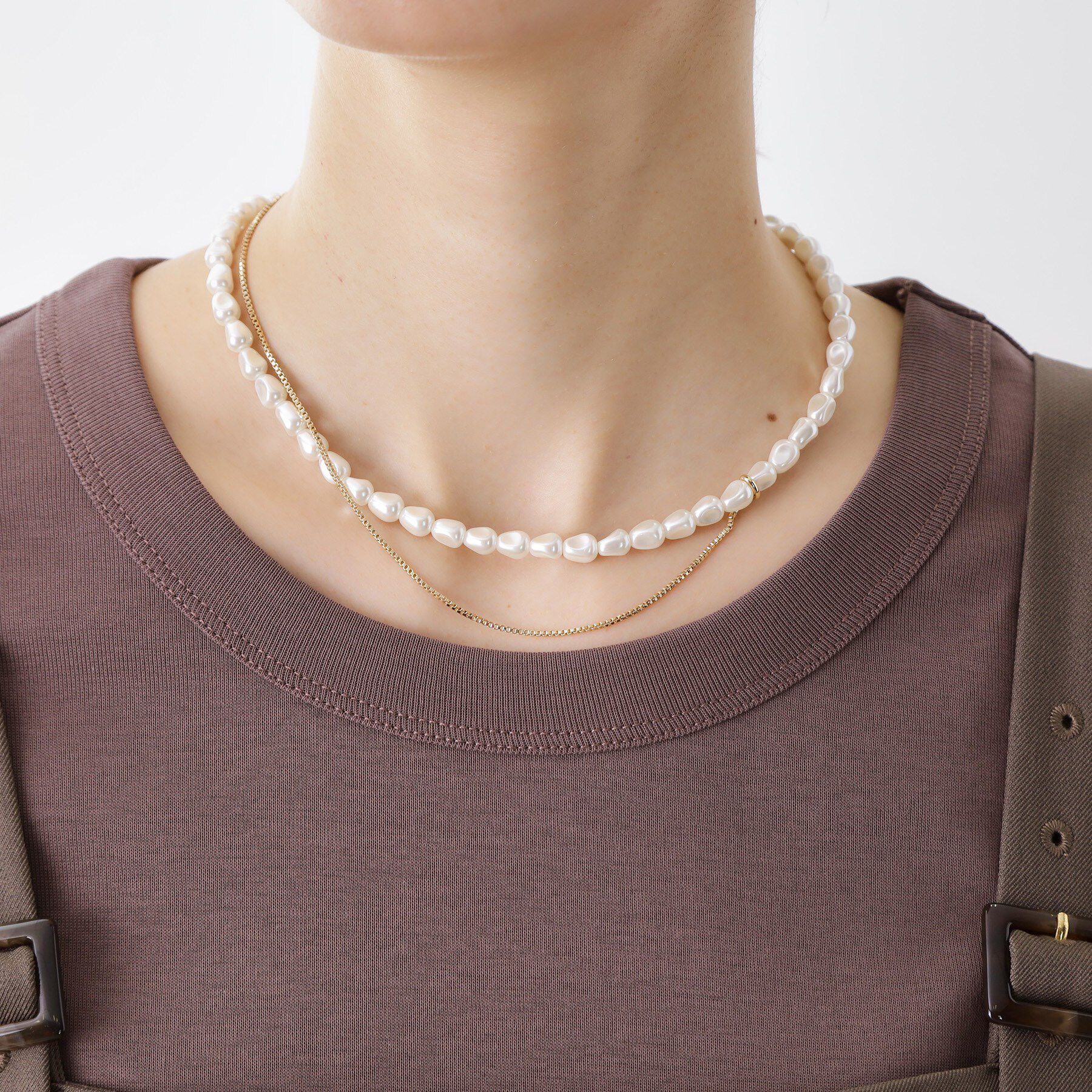 THE SHOP TK「2連パール調ネックレス」|ネックレス|