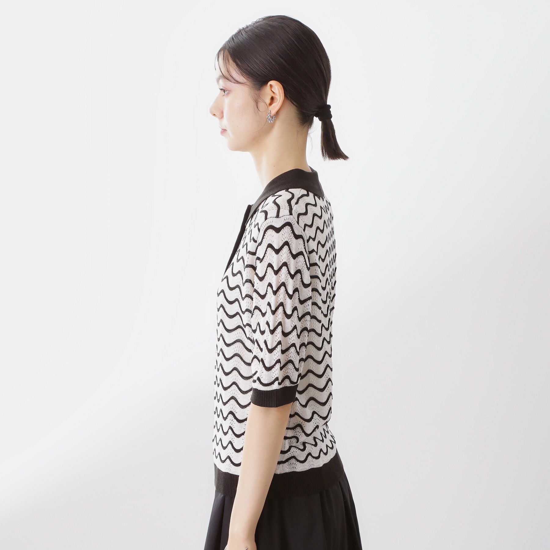 THE SHOP TK「柄アソートポロニットシャツ【洗濯機OK】」|ニット・セーター|