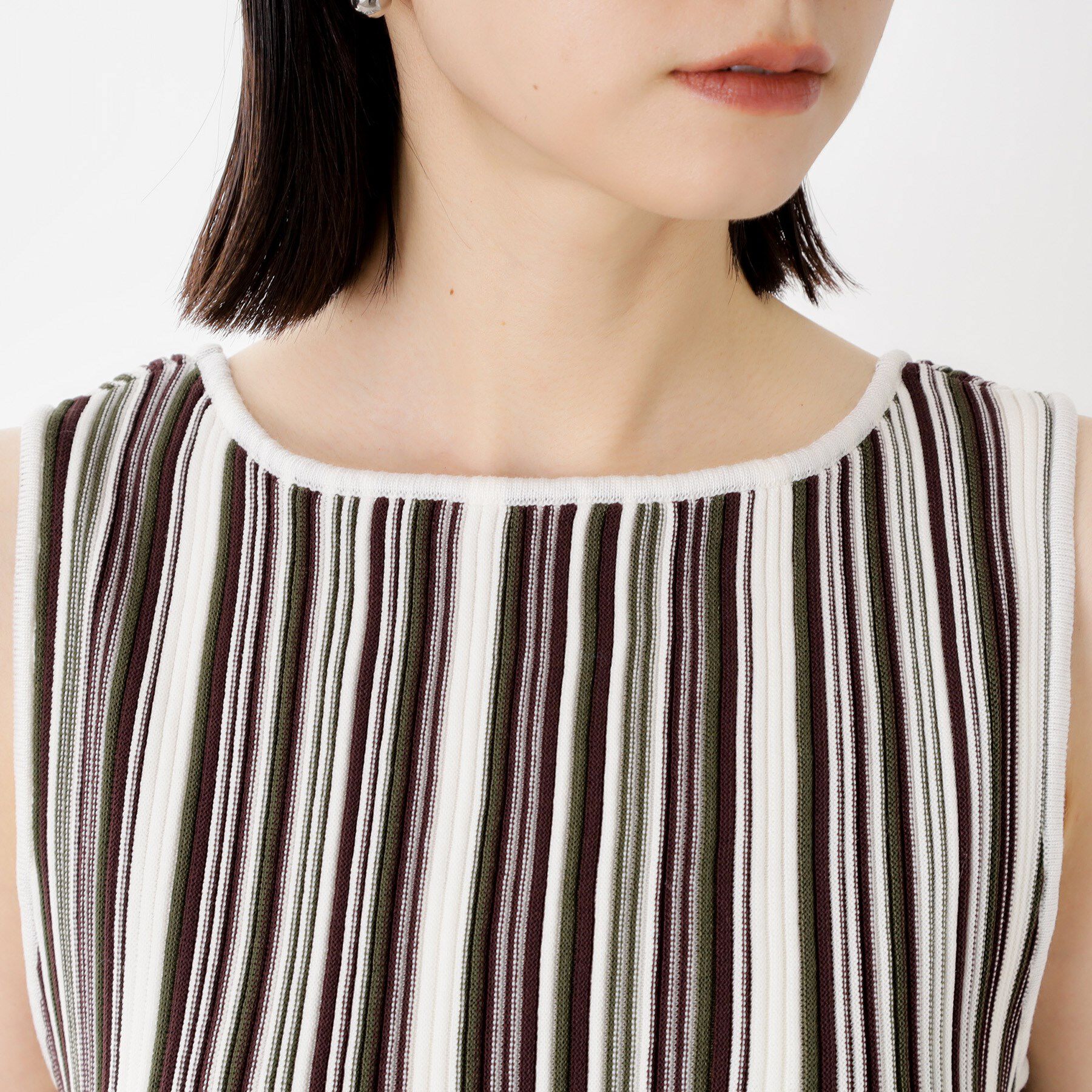 THE SHOP TK「【前後2WAY】ストライプ柄ニットタンクトップ」|ニット・セーター|
