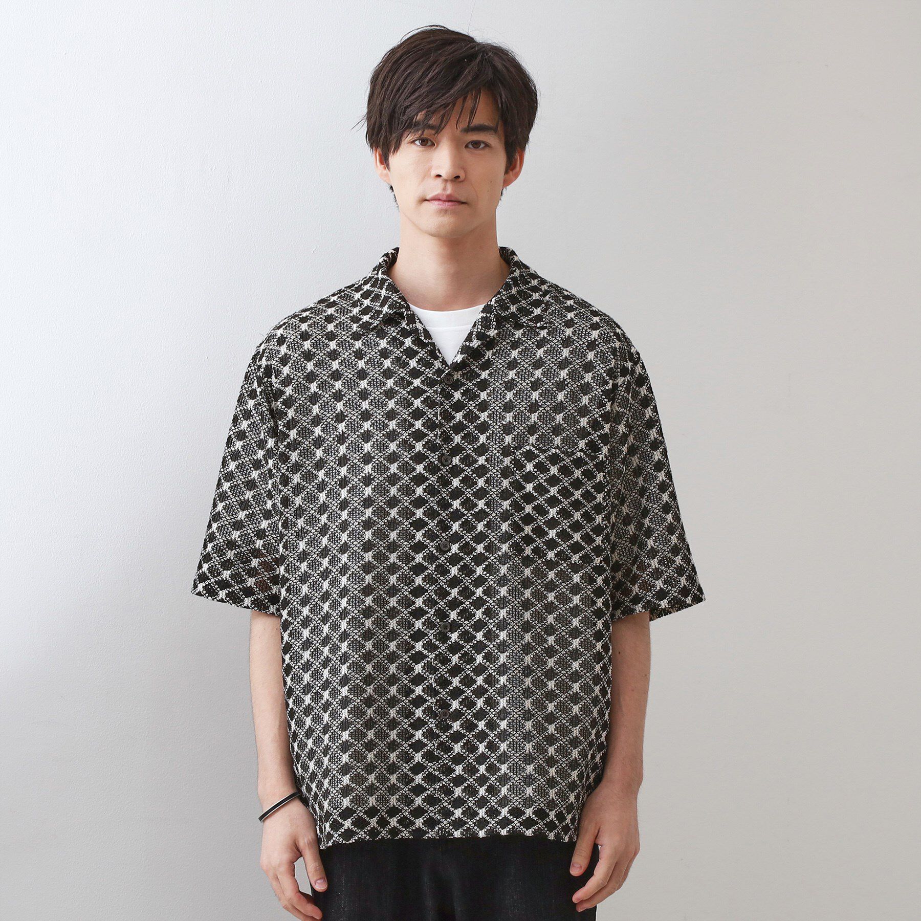 THE SHOP TK「クラフトレース半袖シャツ 【洗濯機OK】」|シャツ・ブラウス|