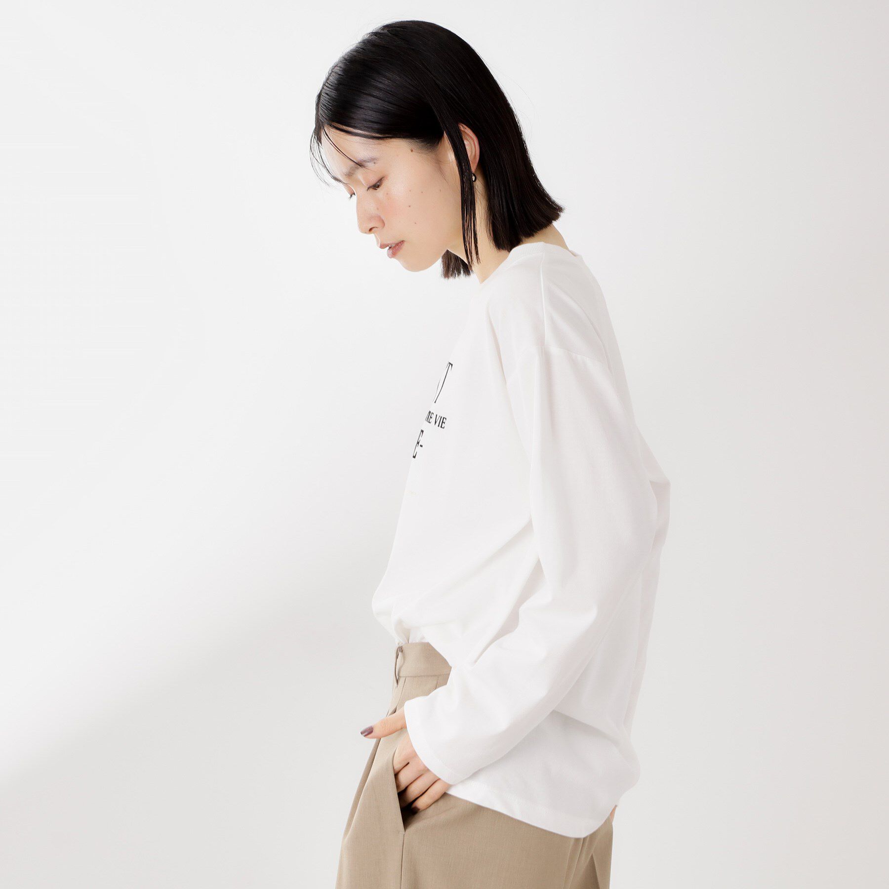 THE SHOP TK「ロゴアソート長袖Tシャツ【アンチピリング/UVカット/洗濯機OK】」|Tシャツ・カットソー|