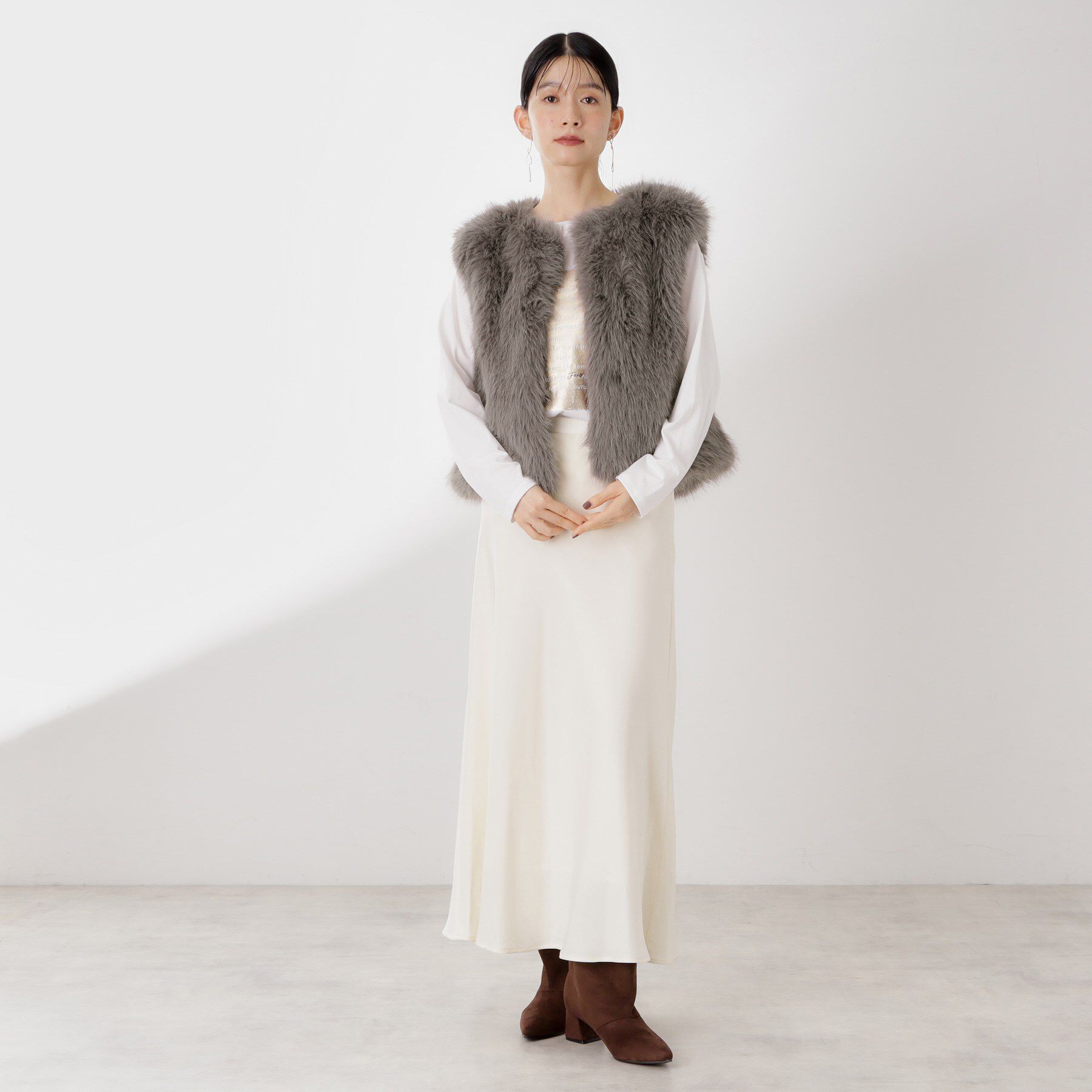 THE SHOP TK「フェイクファーベスト」|ベスト・ジレ|