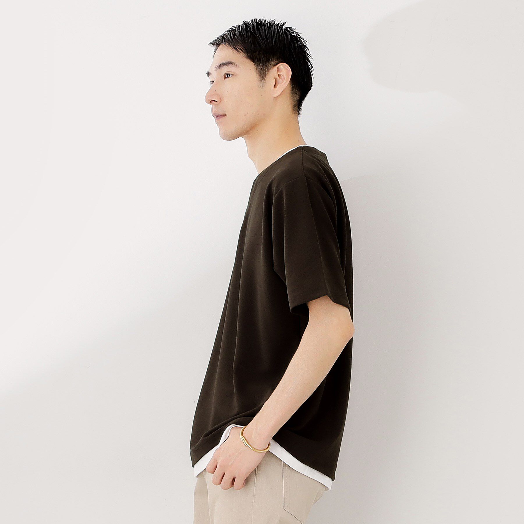 THE SHOP TK「ツイルキーネック半袖Tシャツ」|Tシャツ・カットソー|