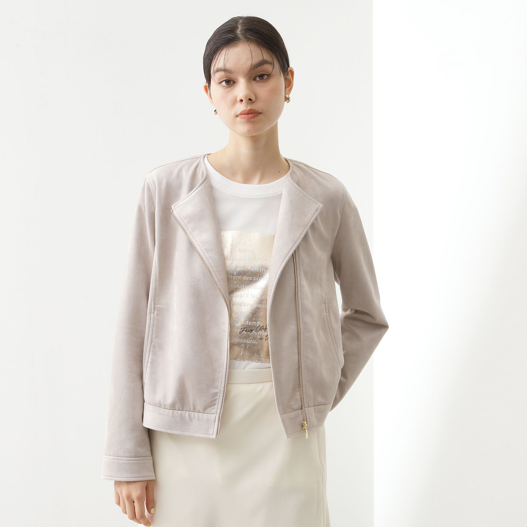 THE SHOP TK「スエードライク ライダースジャケット」|ライダースジャケット|