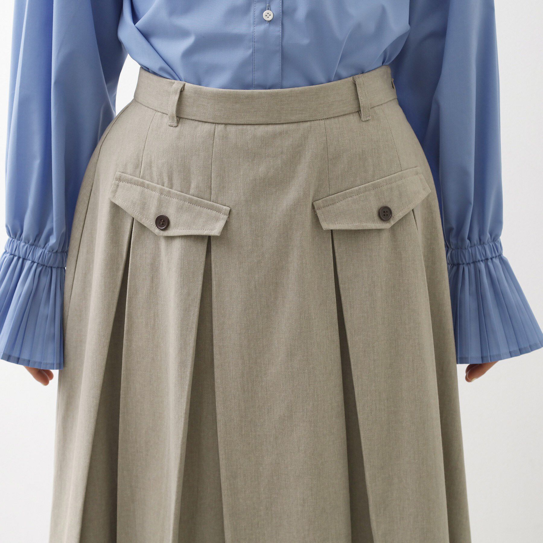 THE SHOP TK「フラップタックスカート【洗える】」|スカート|