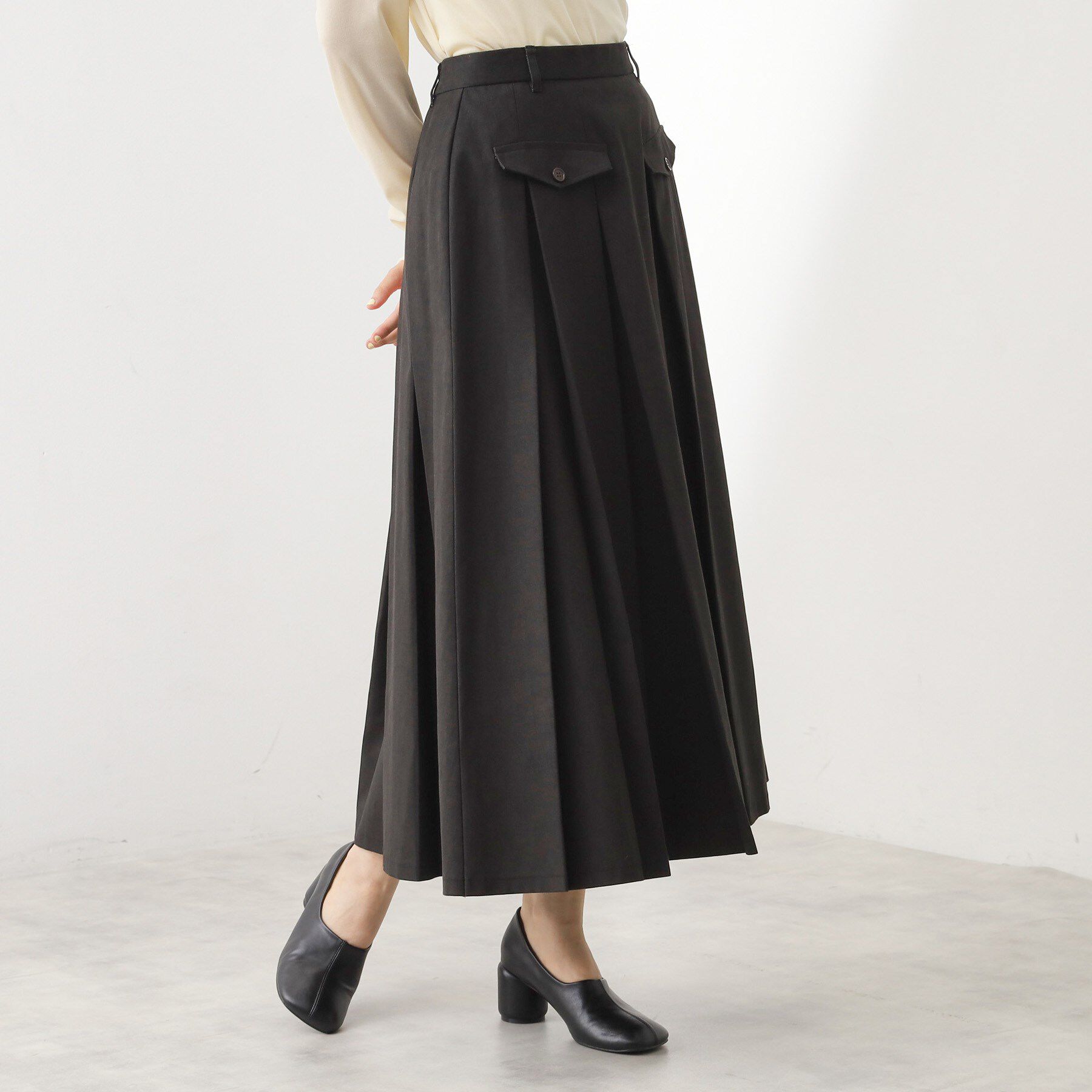 THE SHOP TK「フラップタックスカート【洗える】」|スカート|
