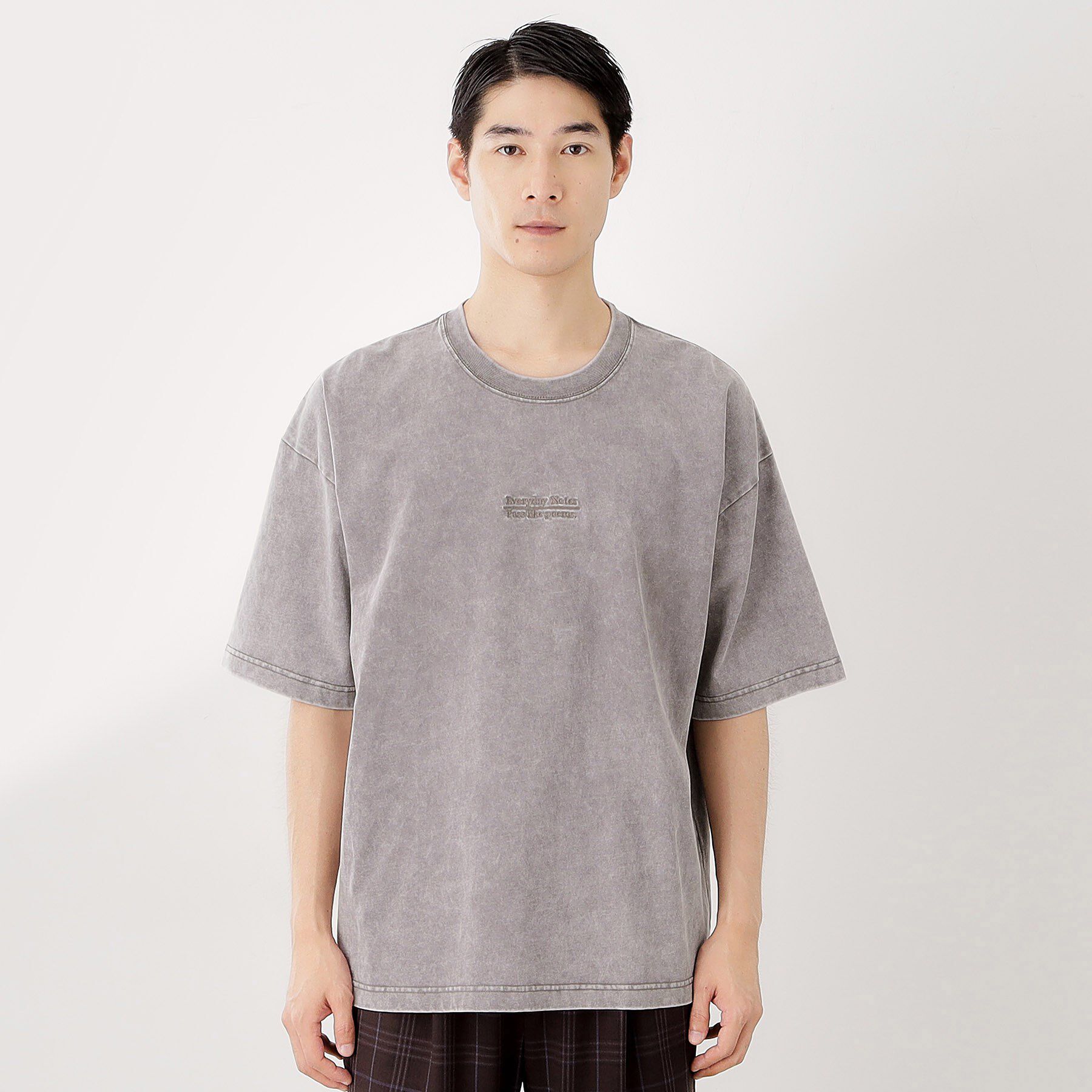 THE SHOP TK「ヴィンテージライク フェード5分袖Tシャツ 【ビッグシルエット／洗濯機OK】」|Tシャツ・カットソー|