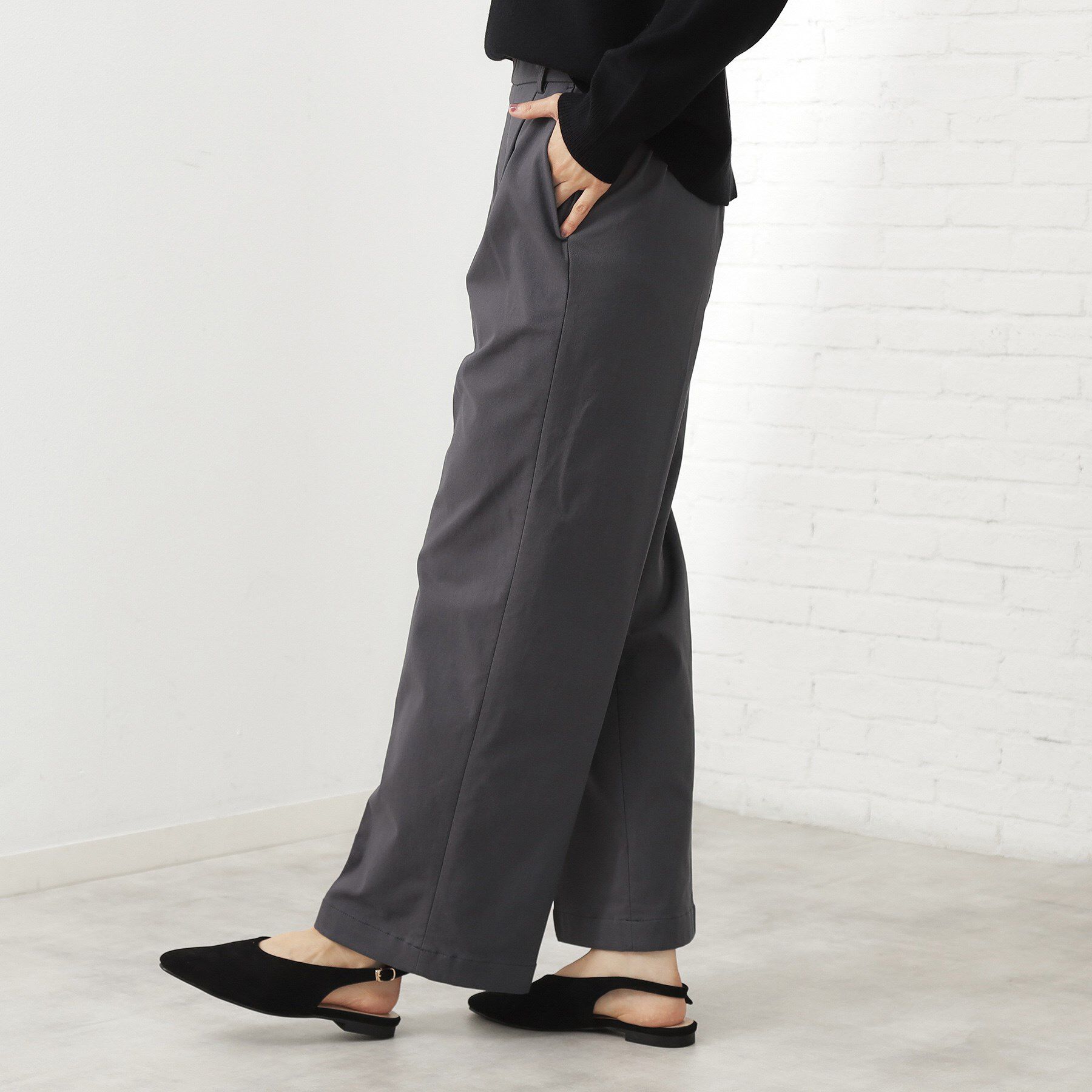 THE SHOP TK「【ラクで快適】ハイパーストレッチ あったか裏起毛ワイドパンツ」|その他|