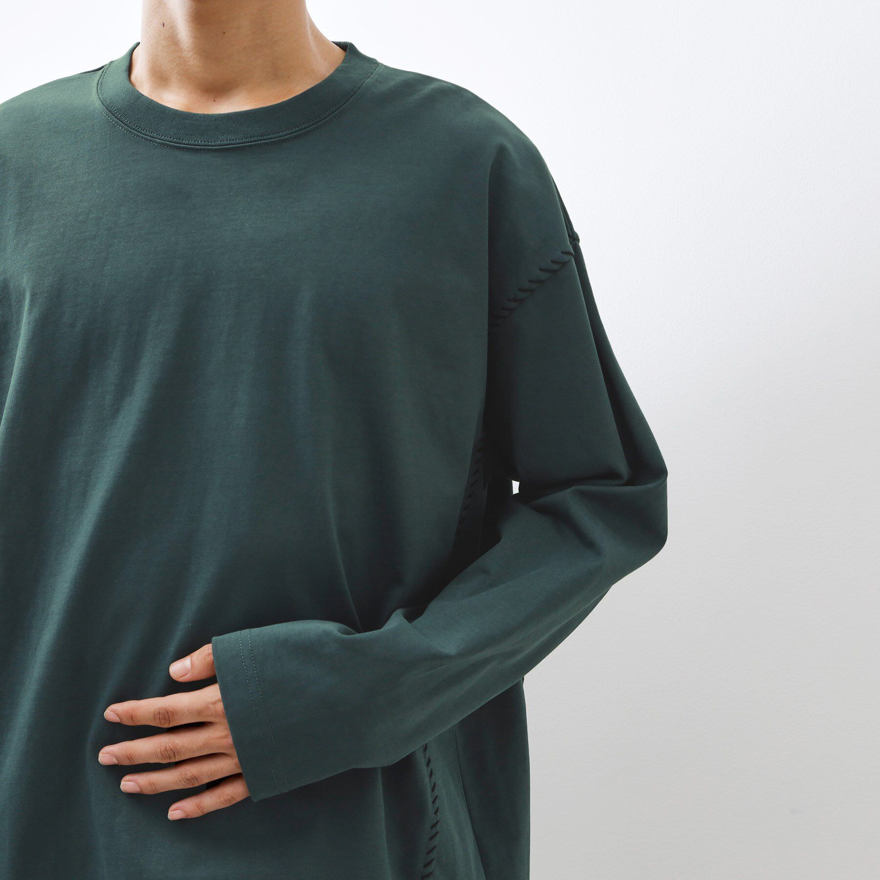 THE SHOP TK「ハンドステッチ長袖Tシャツ 【洗濯機OK】」|Tシャツ・カットソー|