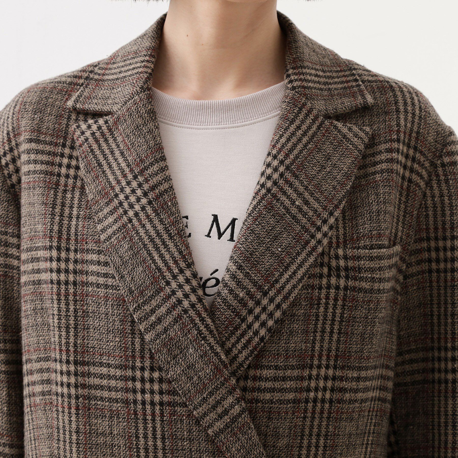 THE SHOP TK「【洗えるアウター】ヘリンボーン＆チェック柄ジャケット」|テーラードジャケット|