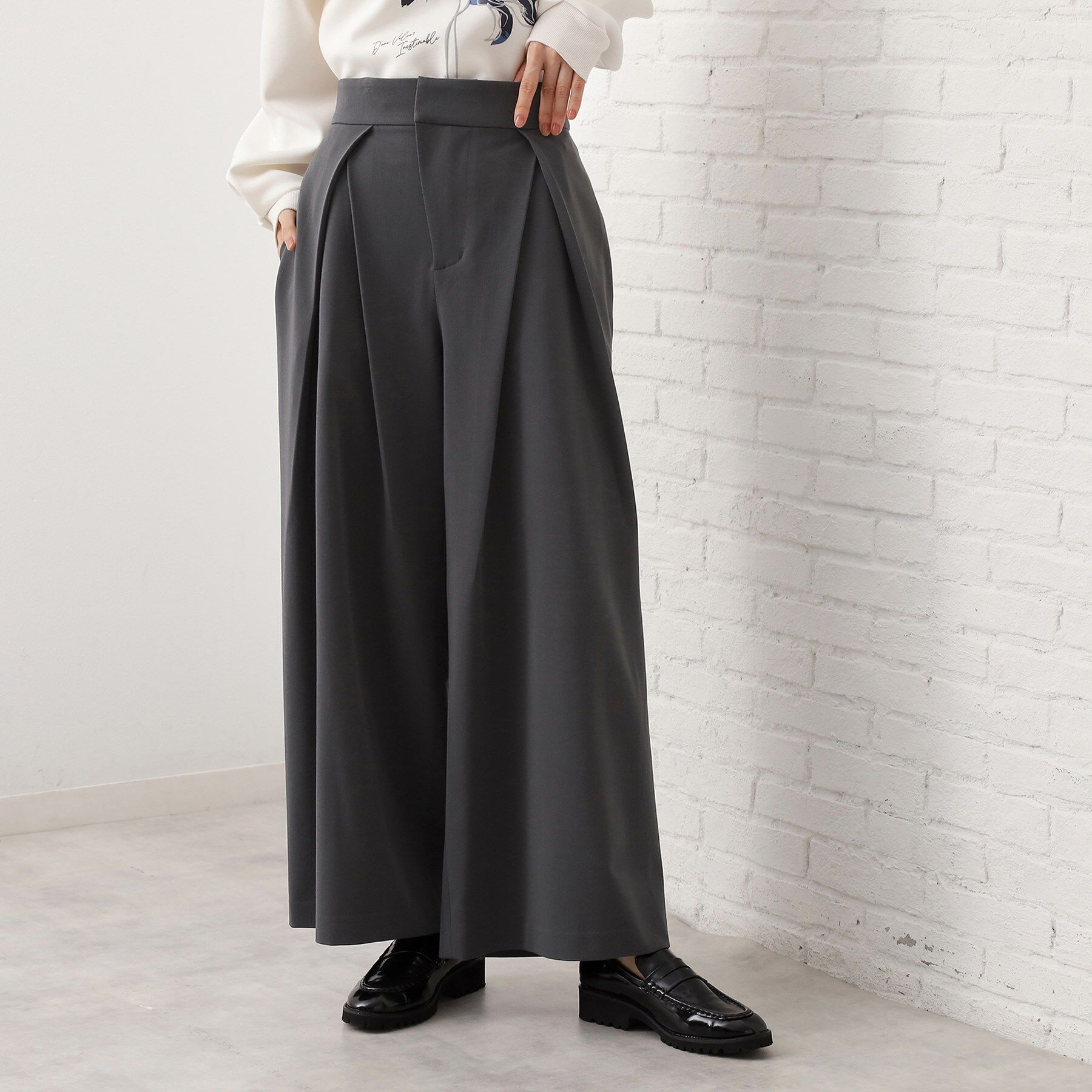 THE SHOP TK「サス付きタックワイドパンツ」|その他|スミクロ(018)