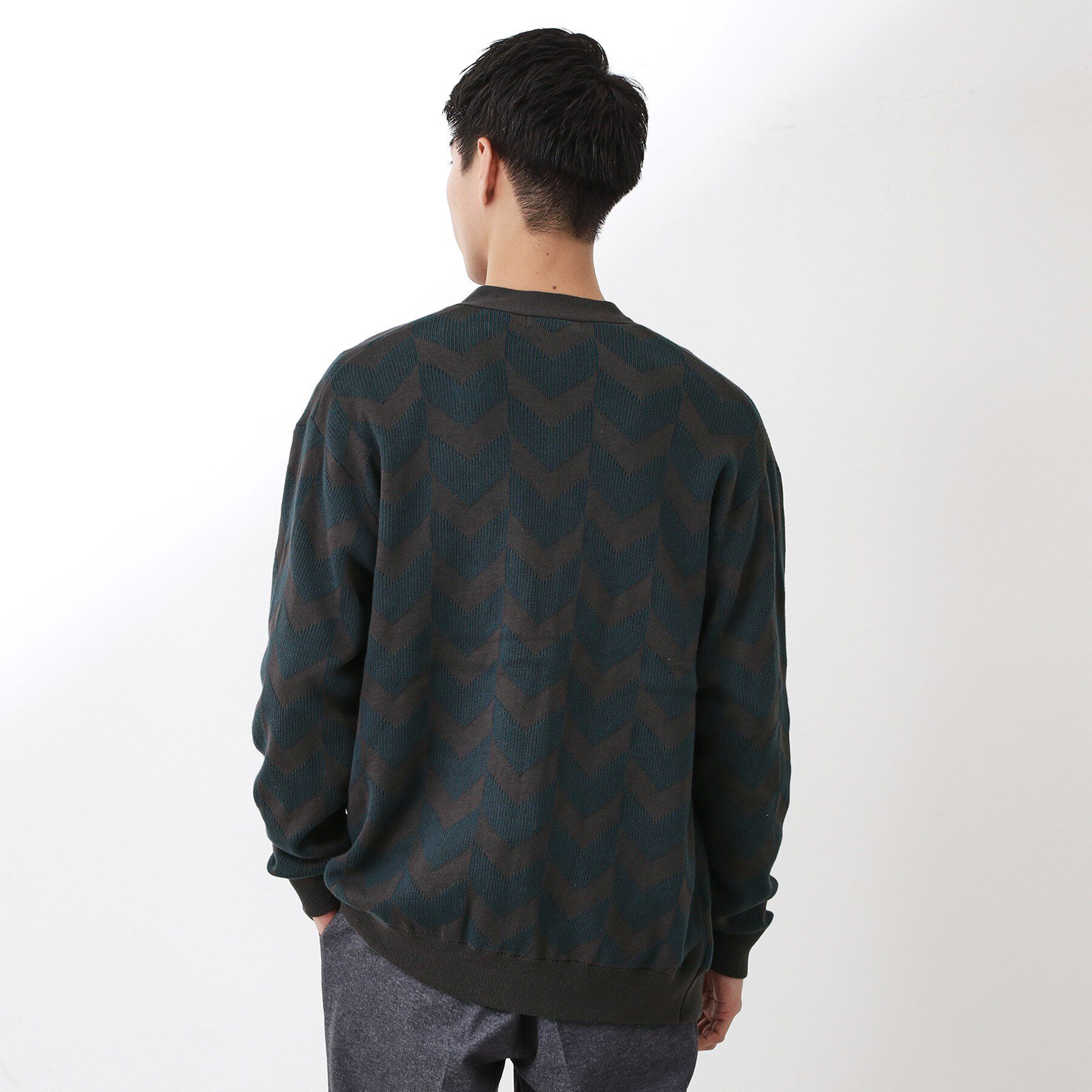 THE SHOP TK「ヘリンボンニットカーディガン」|カーディガン|