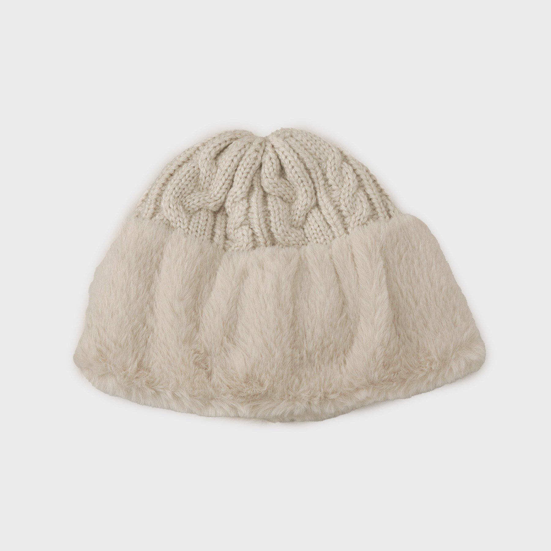 THE SHOP TK「フェイクファートーク風スフレワッチ」|ニット帽|アイボリー(004)