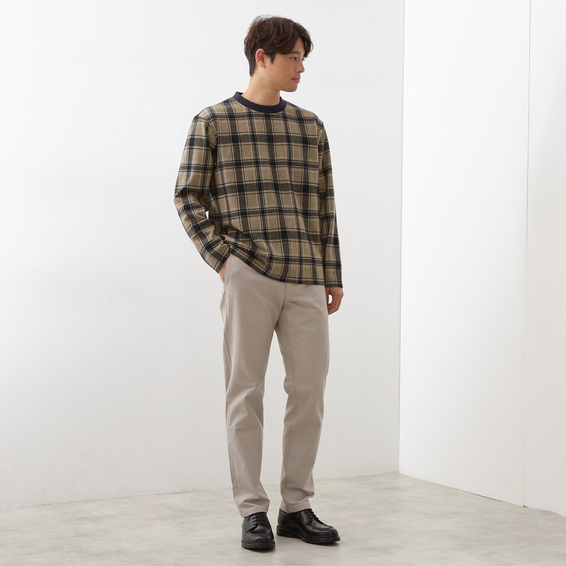THE SHOP TK「チェックジャカードプルオーバー」|Tシャツ・カットソー|