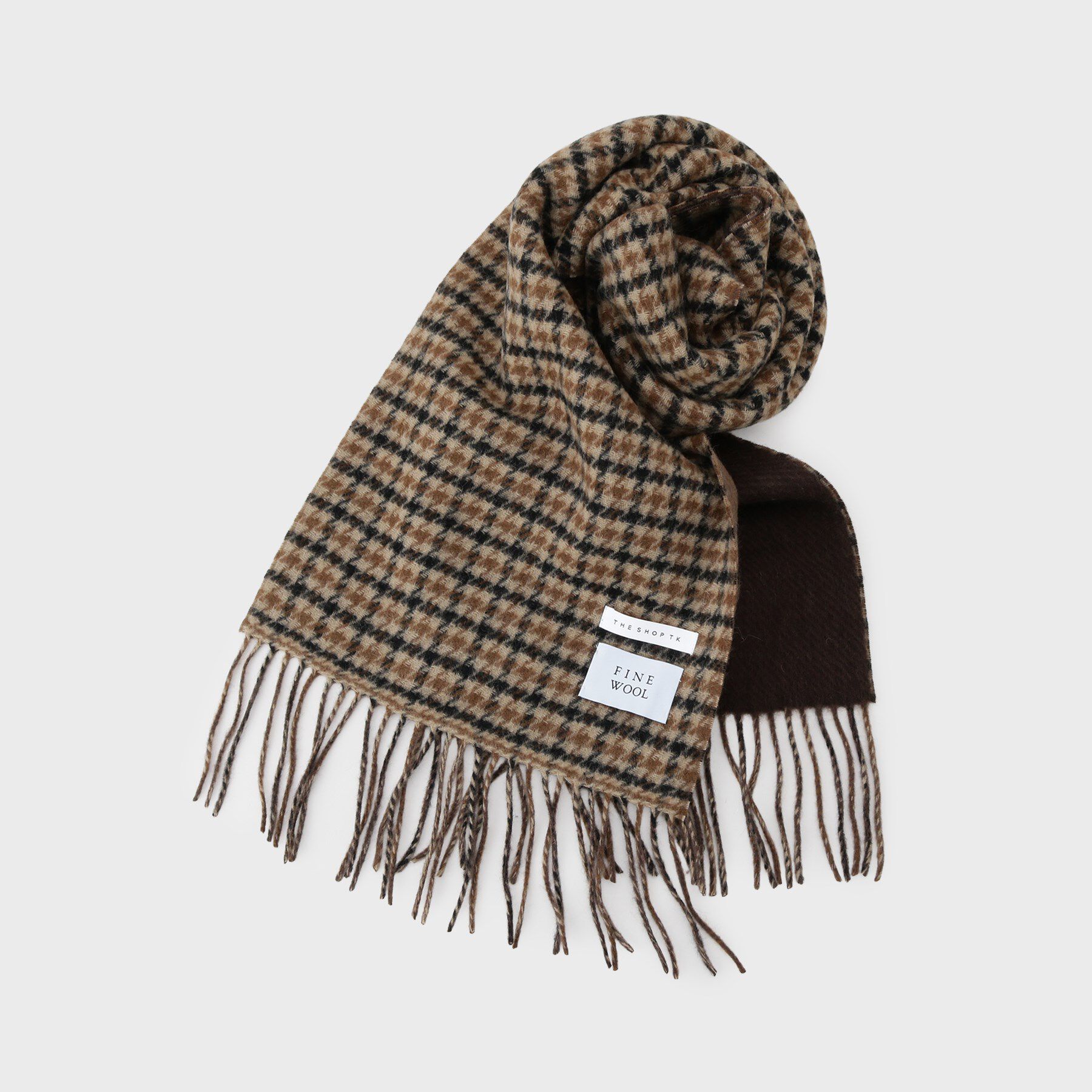 THE SHOP TK「ウールリバーシブルマフラー」|ストール|ブラウン(043)