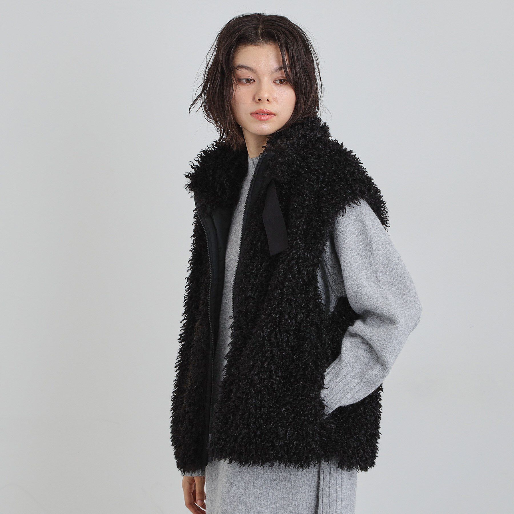 THE SHOP TK「プラスするだけでこなれ見え ボアベスト」|ベスト・ジレ|