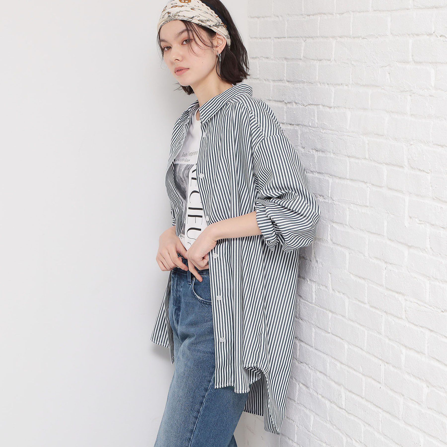 THE SHOP TK「ゆったりシルエットで体型カバー ロングシャツ」|シャツ・ブラウス|