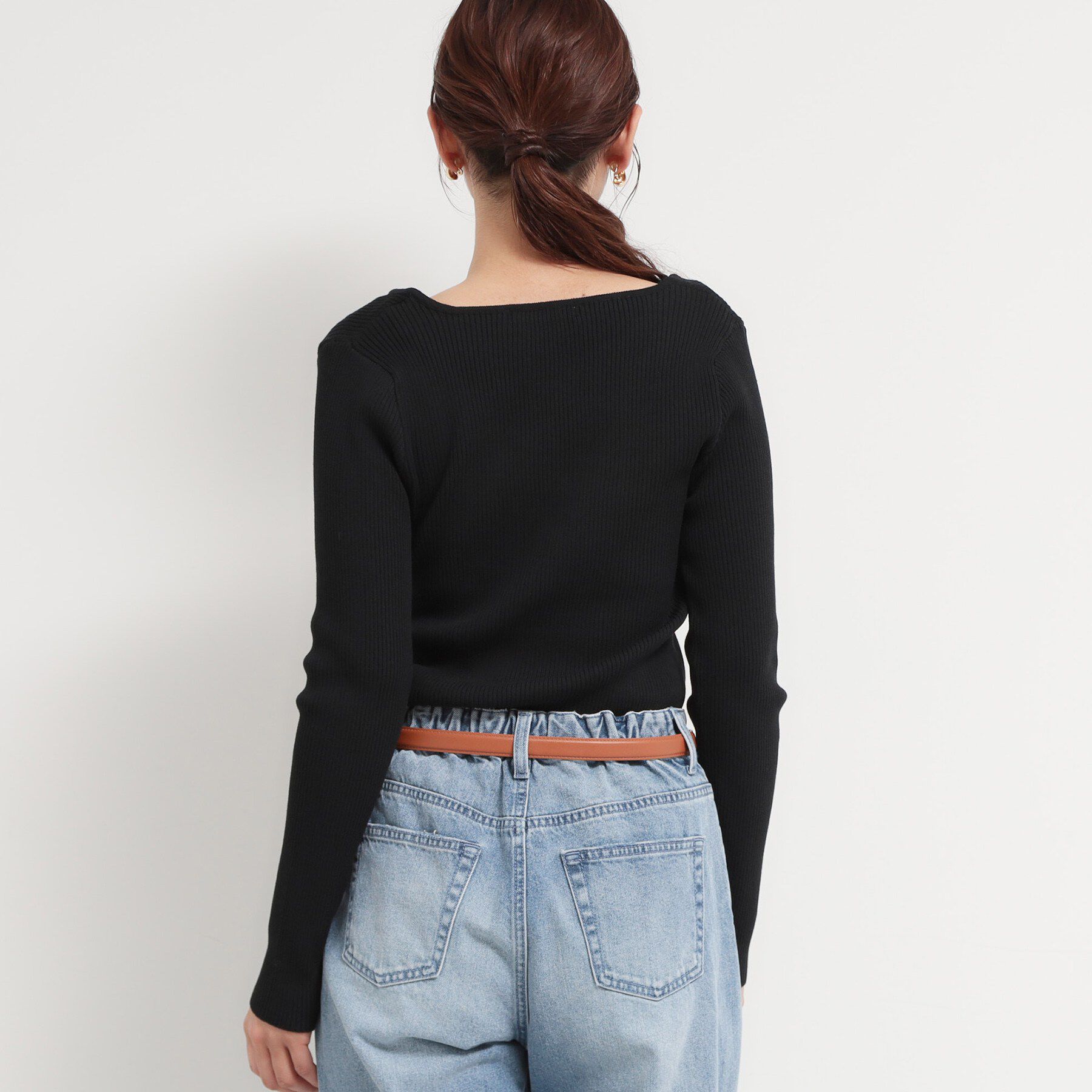 THE SHOP TK「レースレイヤードリブニット」|ニット・セーター|