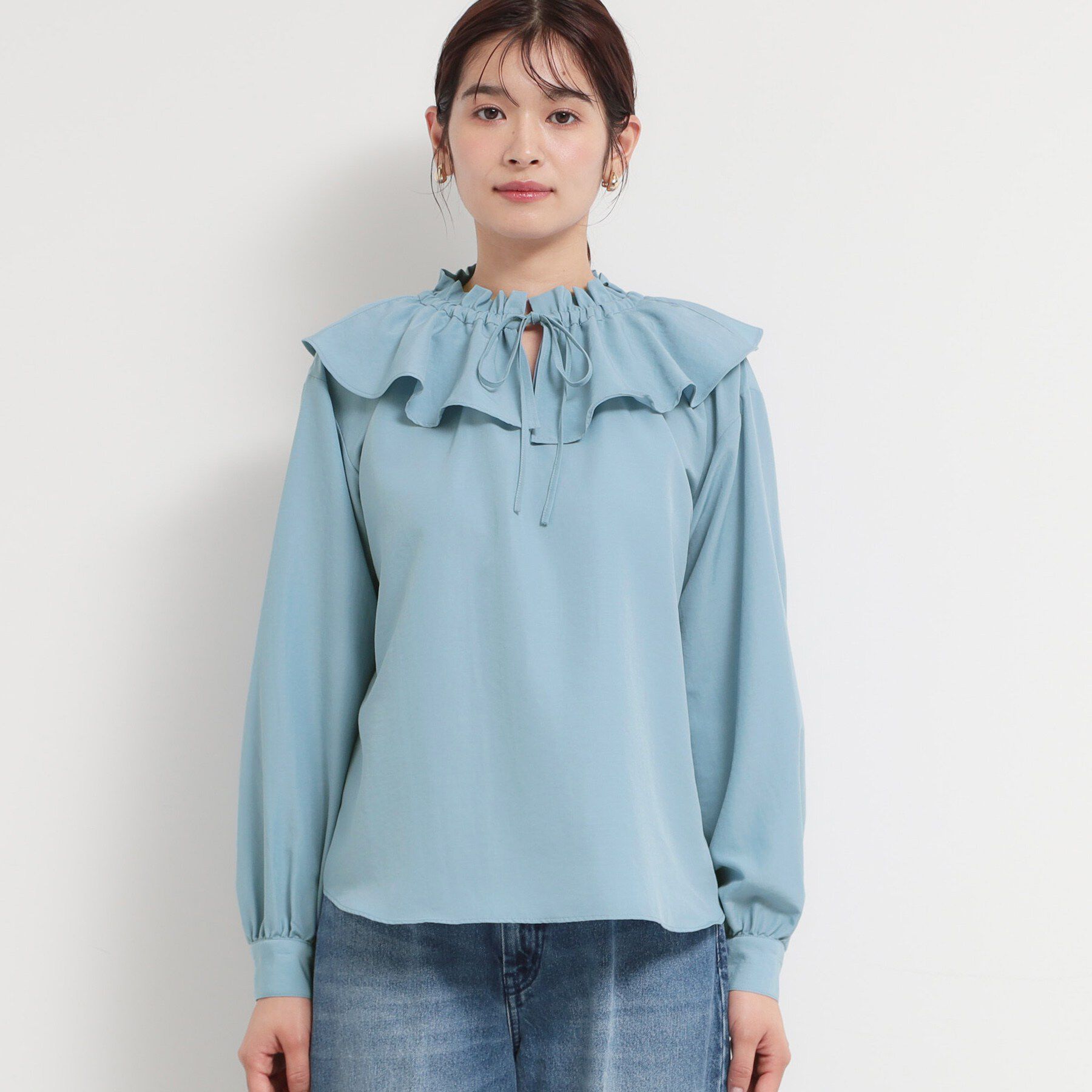 THE SHOP TK「大人のフェミニンカジュアルに エアリーフリルブラウス」|シャツ・ブラウス|