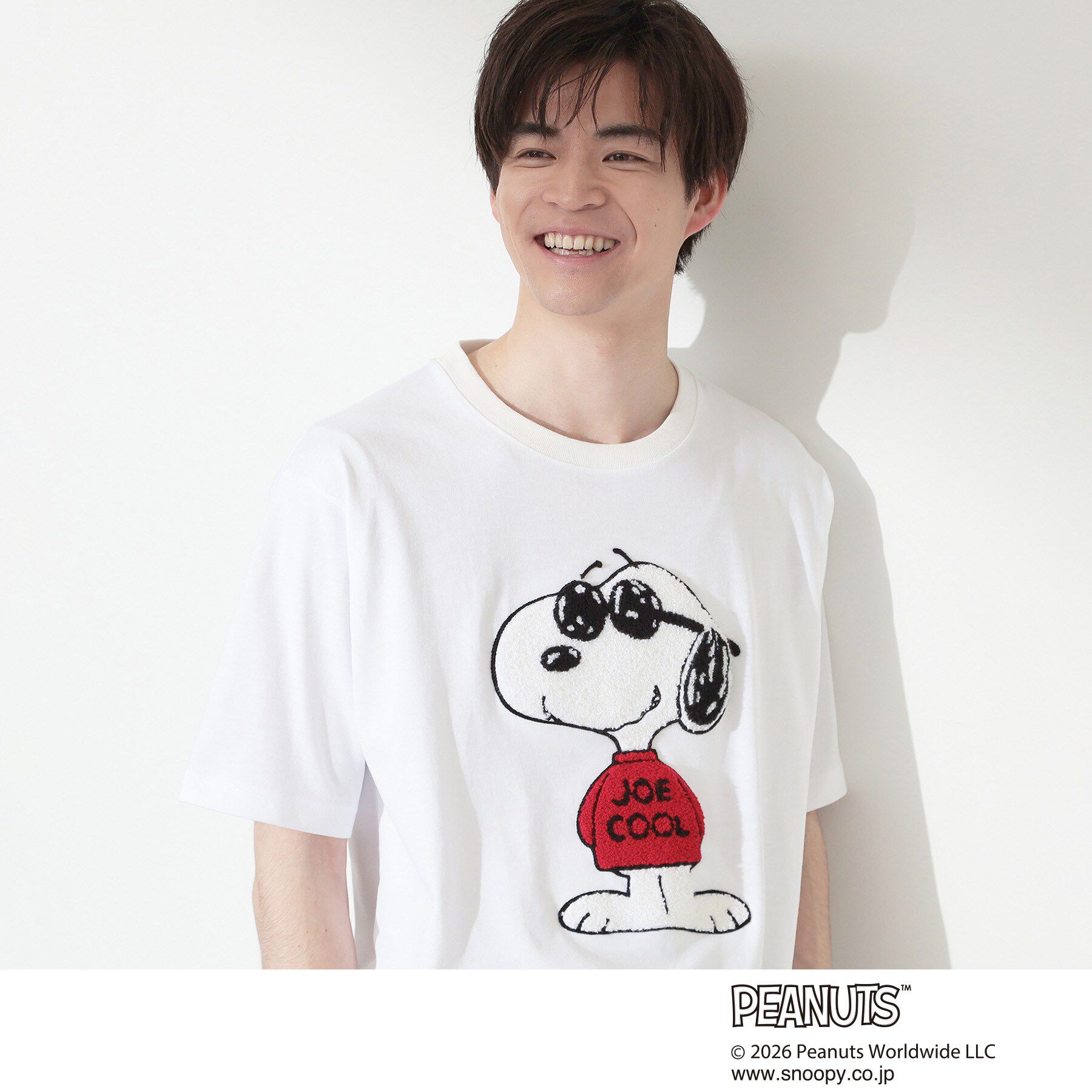 THE SHOP TK「PEANUTS ／ ピーナッツ スヌーピー さがら刺繍 半袖Tシャツ」|Tシャツ・カットソー|オフホワイト(403