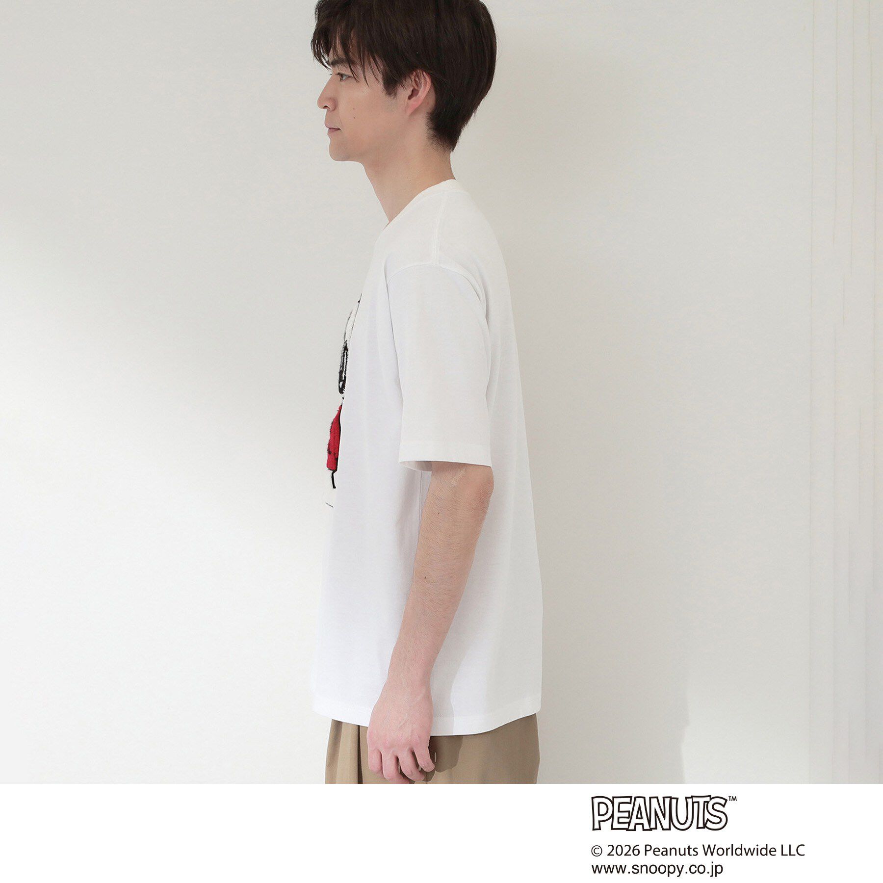 THE SHOP TK「PEANUTS ／ ピーナッツ スヌーピー さがら刺繍 半袖Tシャツ」|Tシャツ・カットソー|