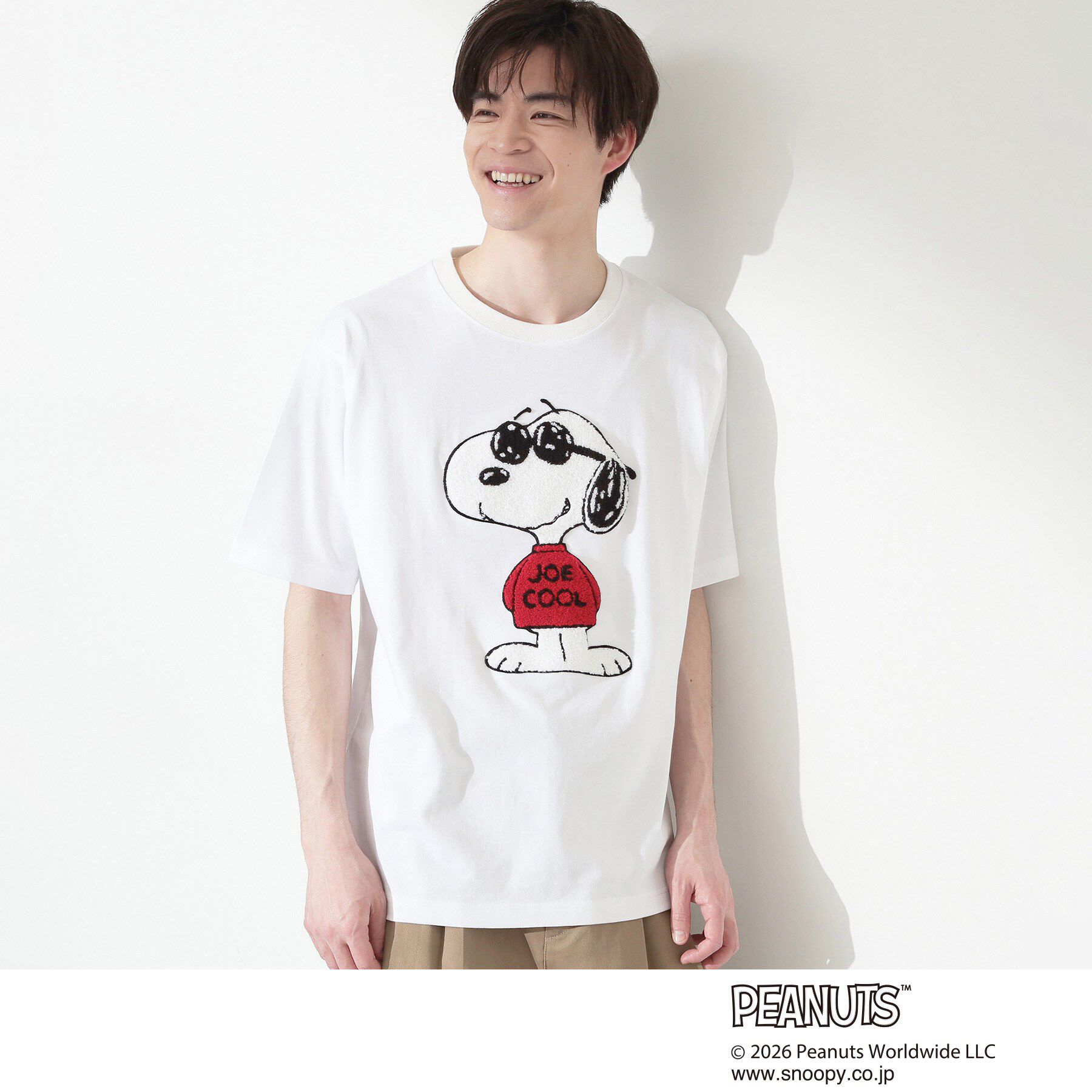 THE SHOP TK「PEANUTS ／ ピーナッツ スヌーピー さがら刺繍 半袖Tシャツ」|Tシャツ・カットソー|