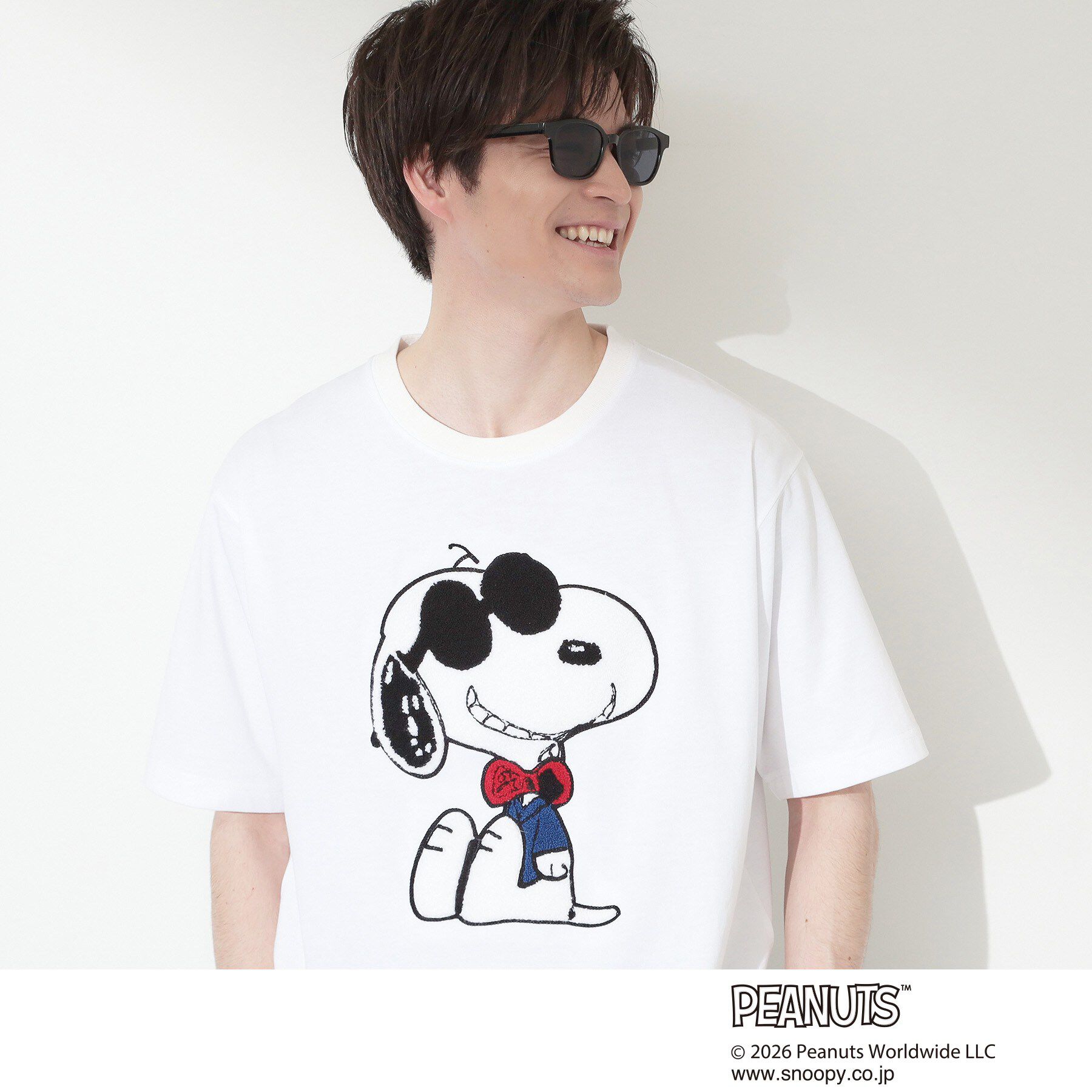 THE SHOP TK「PEANUTS ／ ピーナッツ スヌーピー さがら刺繍 半袖Tシャツ」|Tシャツ・カットソー|