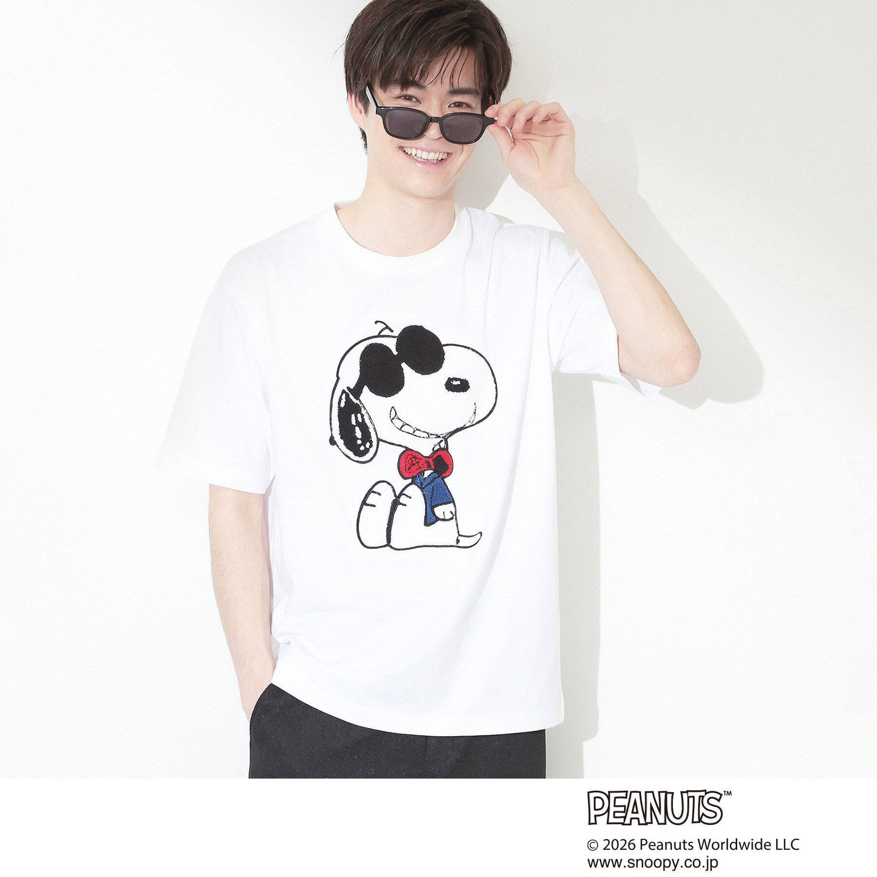 THE SHOP TK「PEANUTS ／ ピーナッツ スヌーピー さがら刺繍 半袖Tシャツ」|Tシャツ・カットソー|