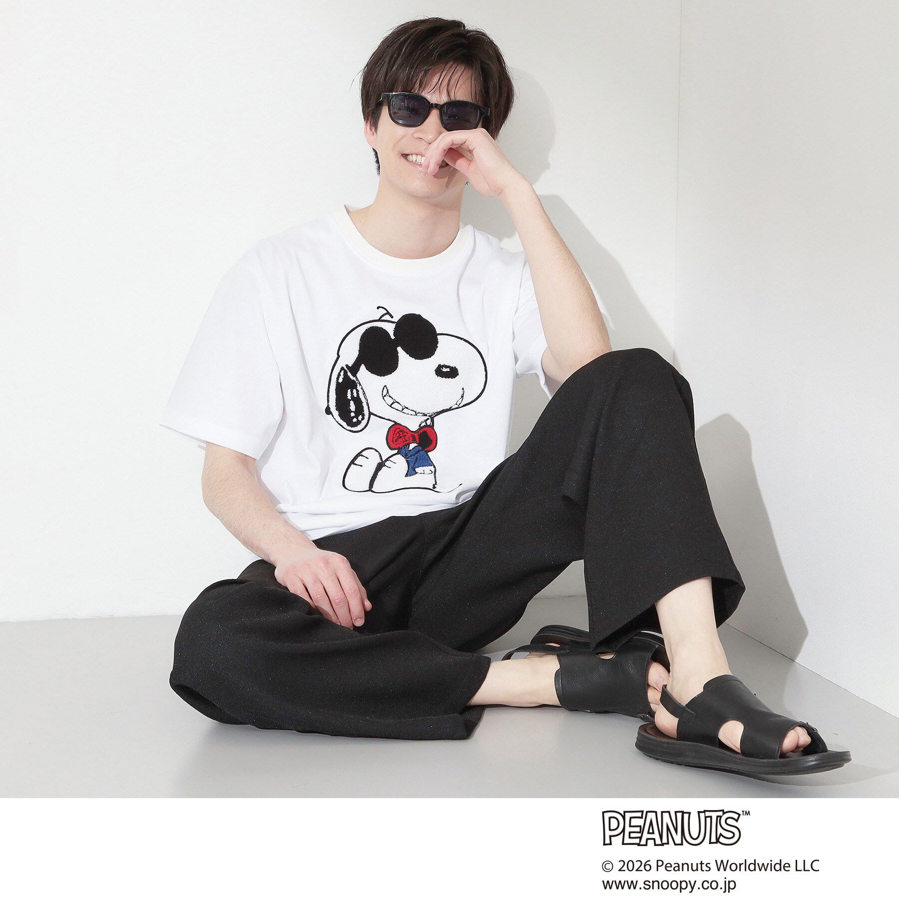 THE SHOP TK「PEANUTS ／ ピーナッツ スヌーピー さがら刺繍 半袖Tシャツ」|Tシャツ・カットソー|