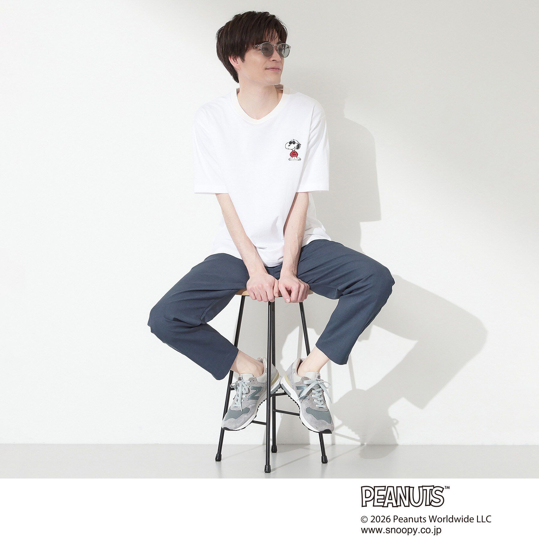 THE SHOP TK「PEANUTS ／ ピーナッツ スヌーピー ワンポイント刺繍 半袖Tシャツ」|Tシャツ・カットソー|