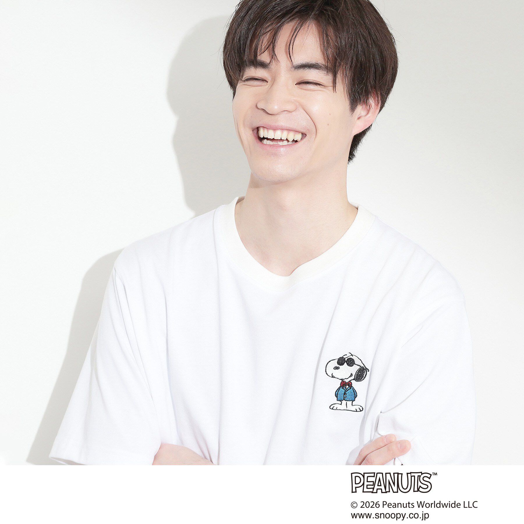 THE SHOP TK「PEANUTS ／ ピーナッツ スヌーピー ワンポイント刺繍 半袖Tシャツ」|Tシャツ・カットソー|オフホワイト(603