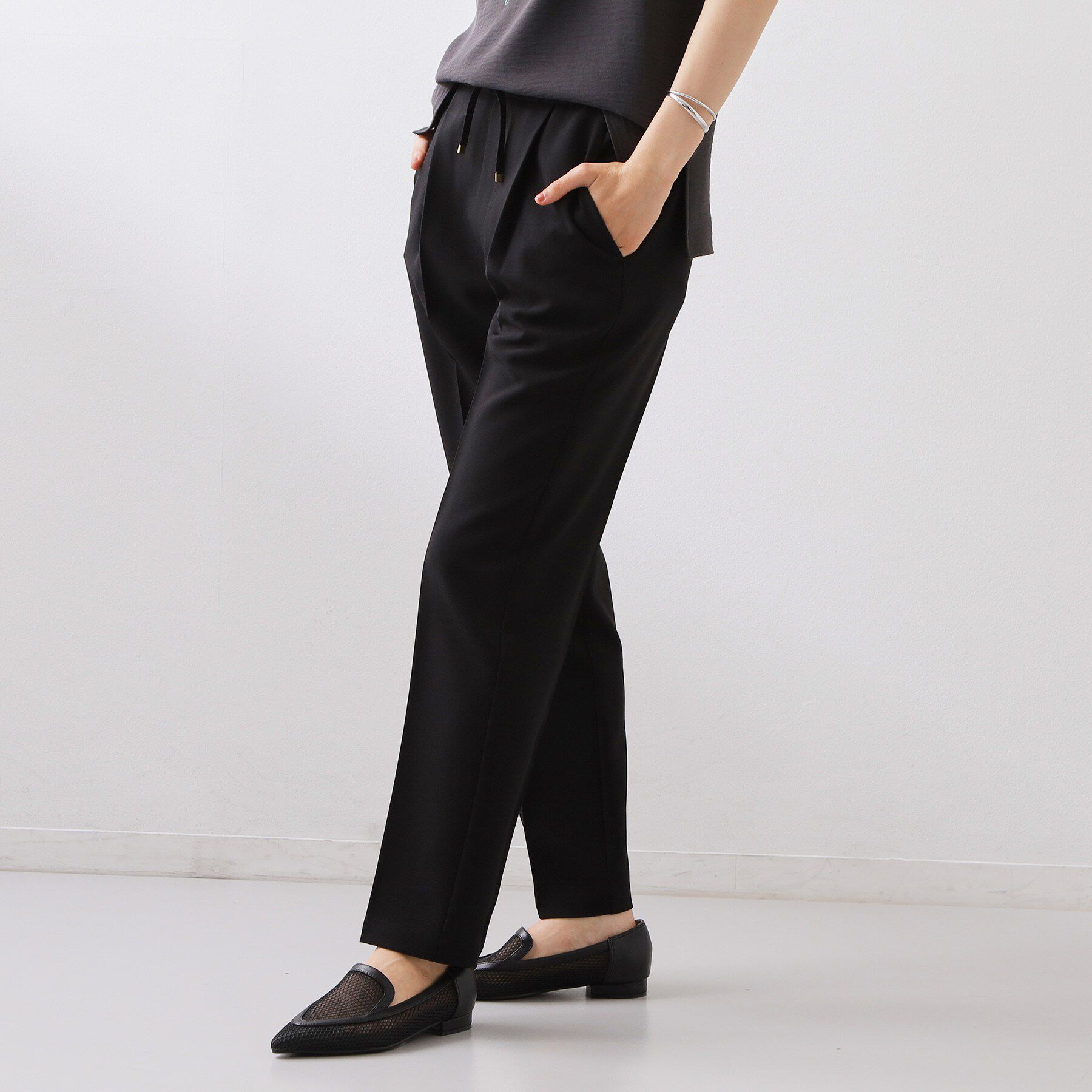 THE SHOP TK「麻調イージーテーパードパンツ」|その他|