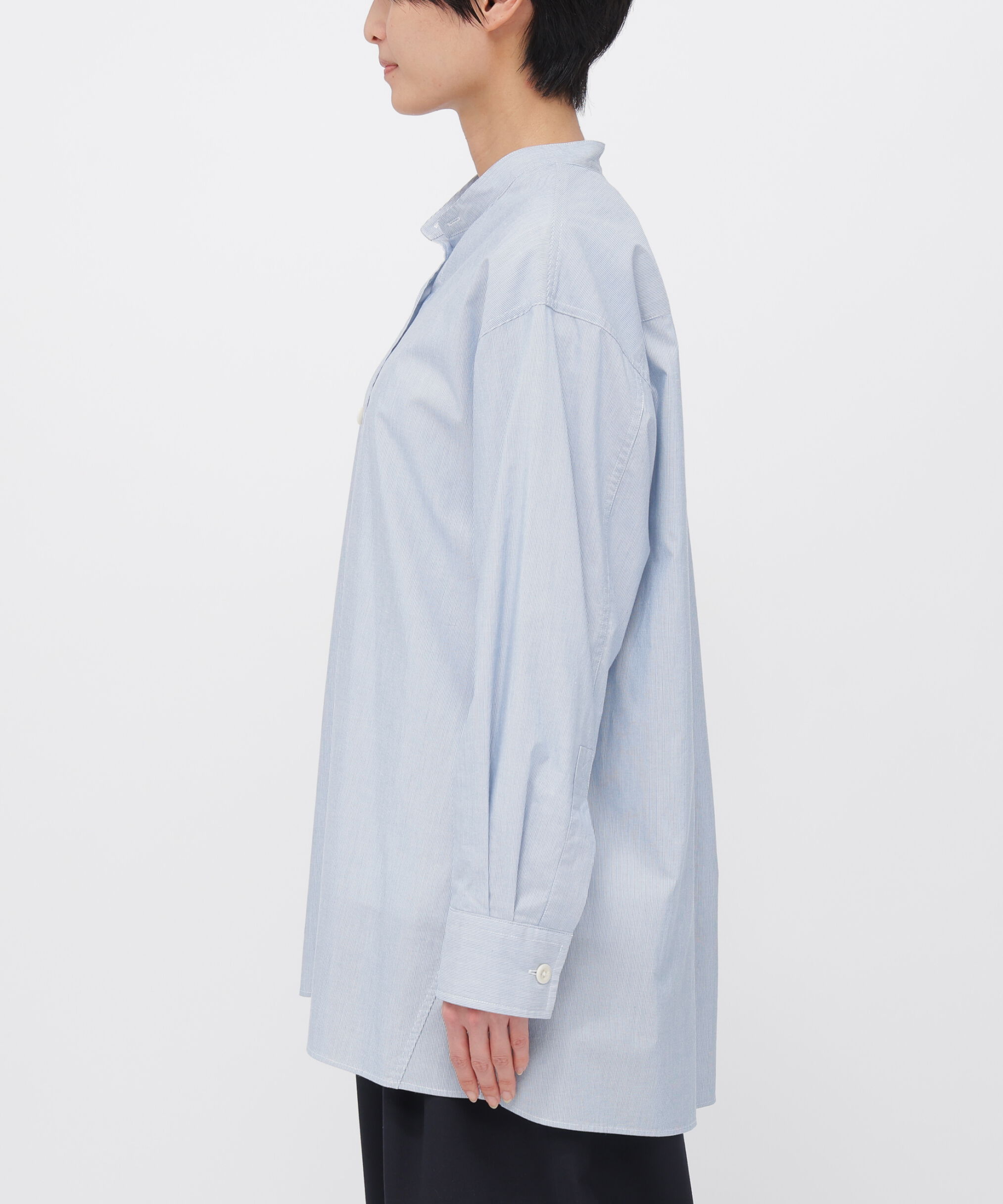 MHL.「WORN COTTON HAIRLINE STRIPE SHIRT」|シャツ・ブラウス|