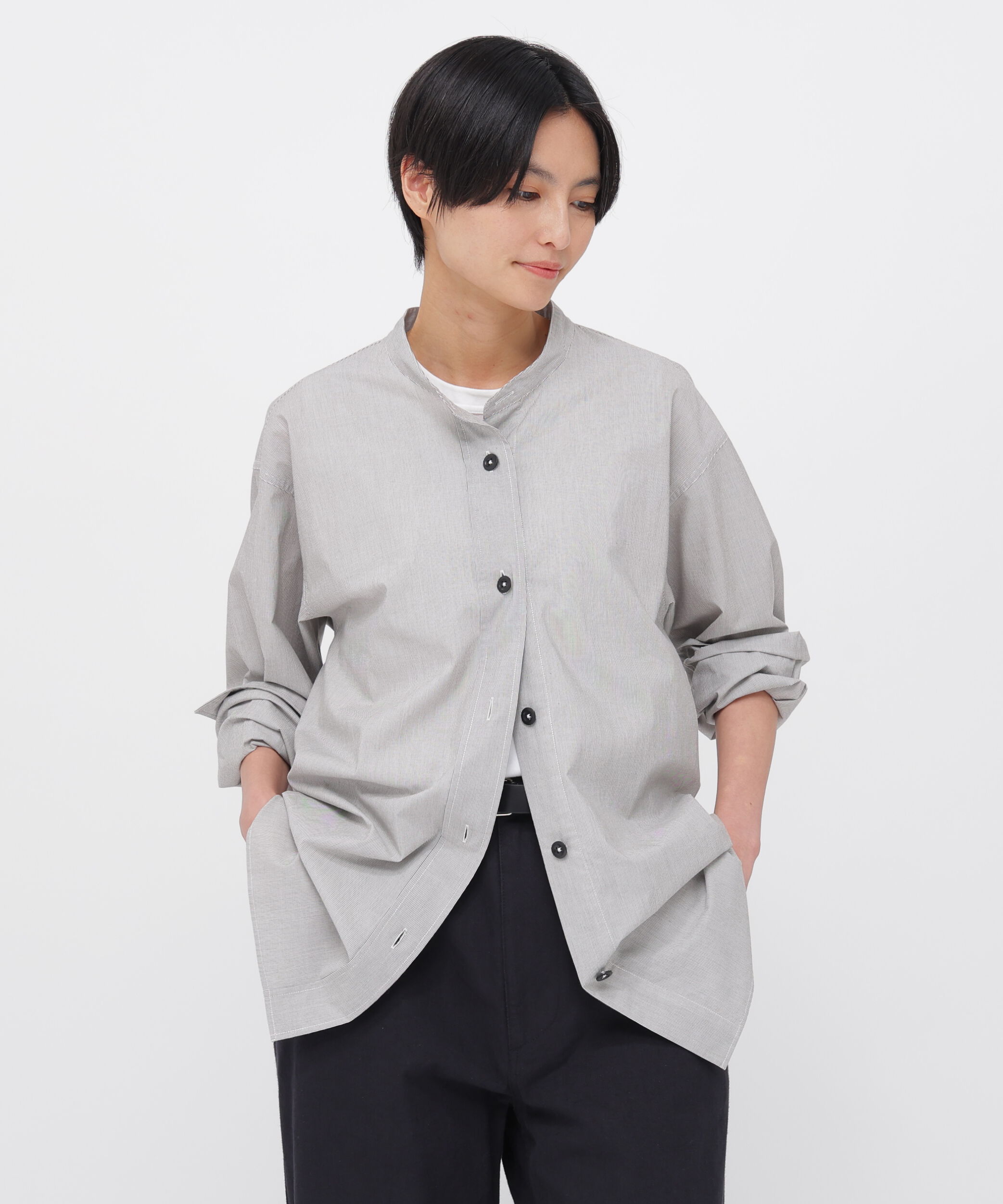 MHL.「WORN COTTON HAIRLINE STRIPE SHIRT」|シャツ・ブラウス|DRAB2