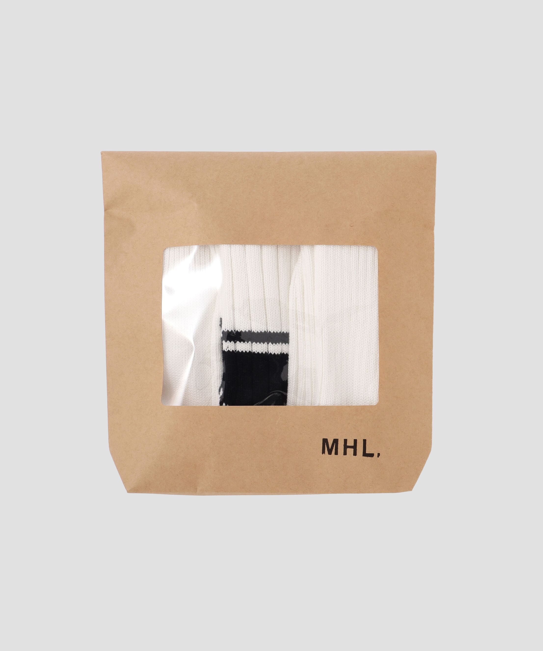 MHL.「COTTON SOCKS PACK」|ソックス|WHITE