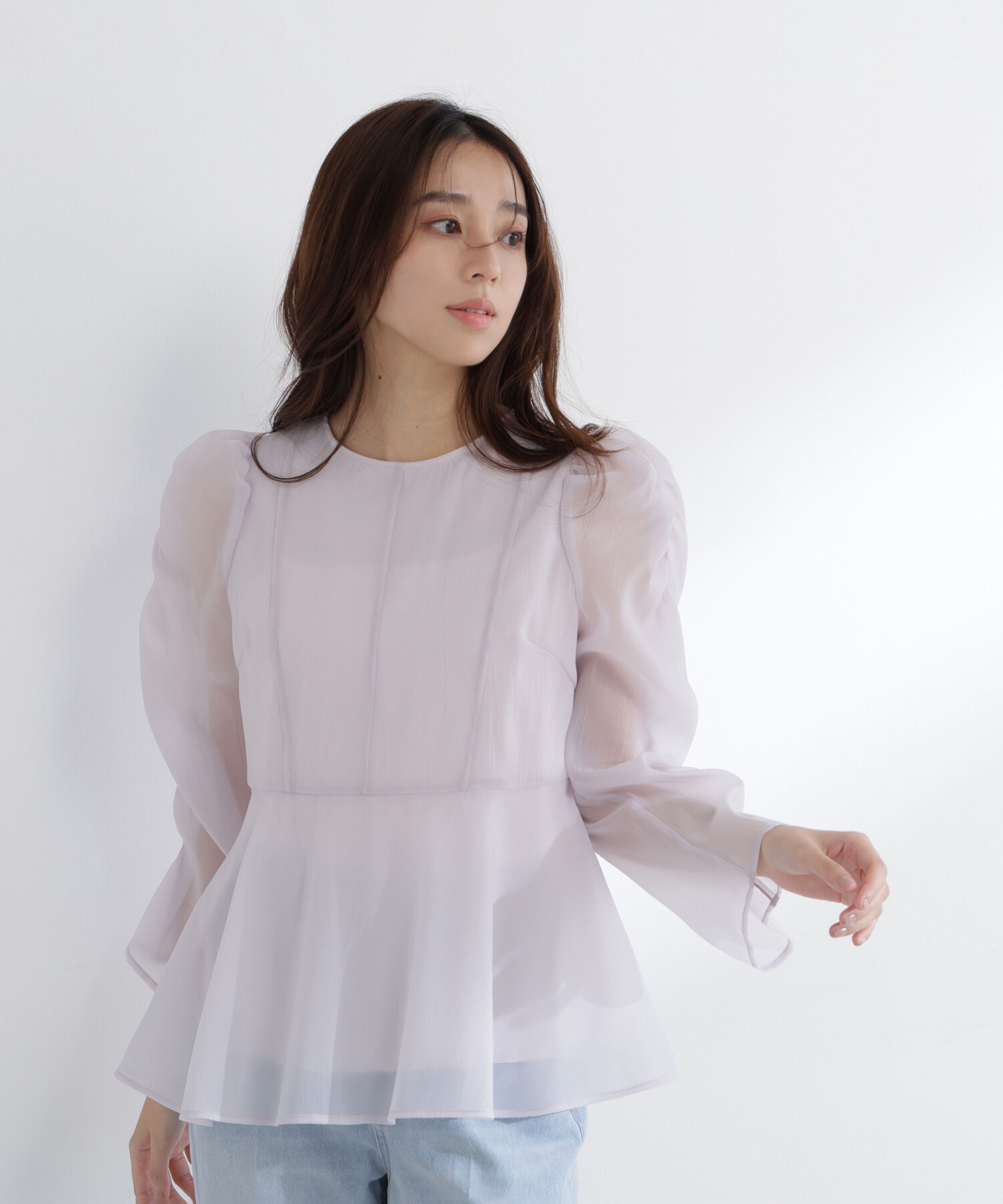  「シアーペプラムブラウス」|シャツ・ブラウス|