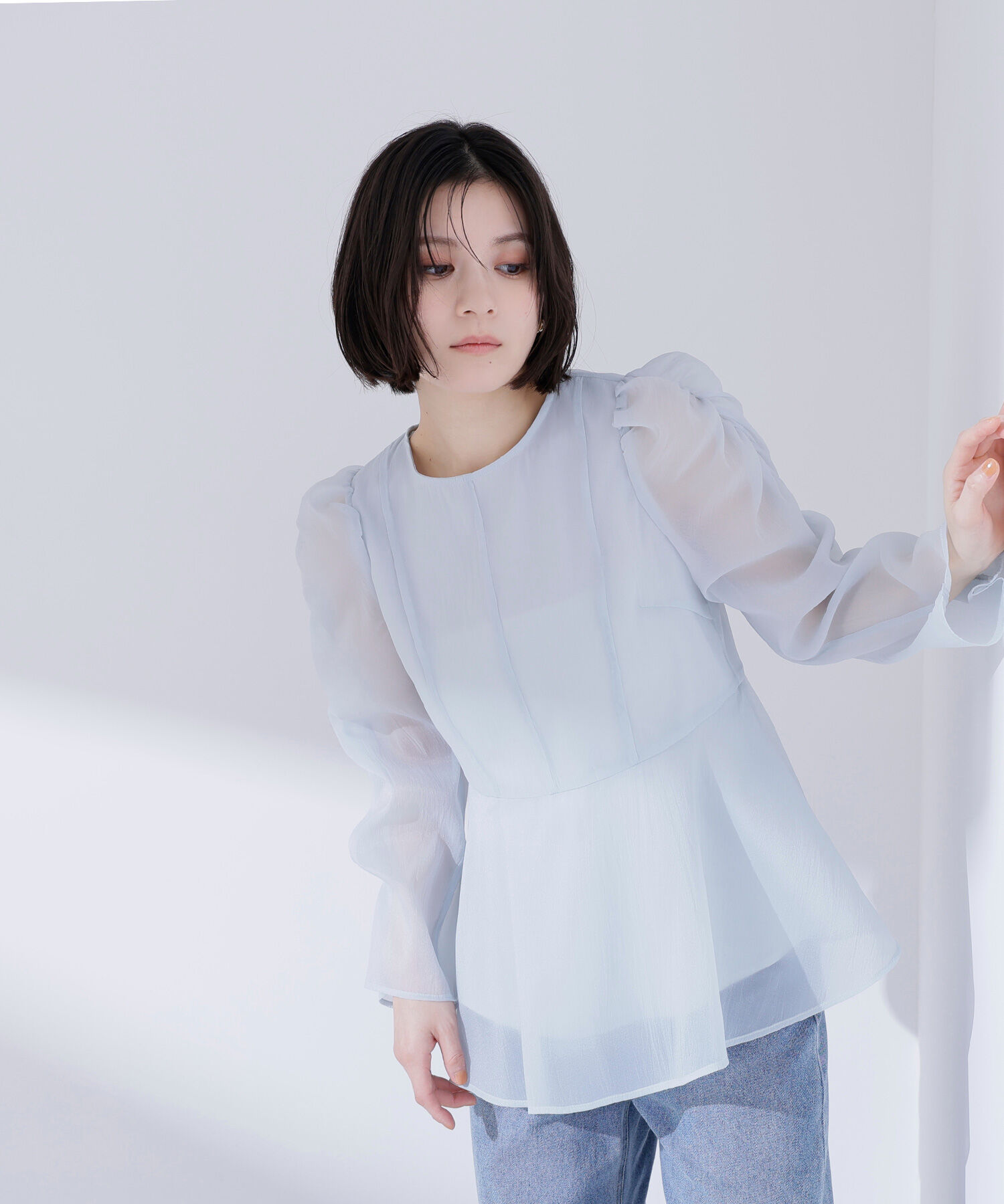  「シアーペプラムブラウス」|シャツ・ブラウス|