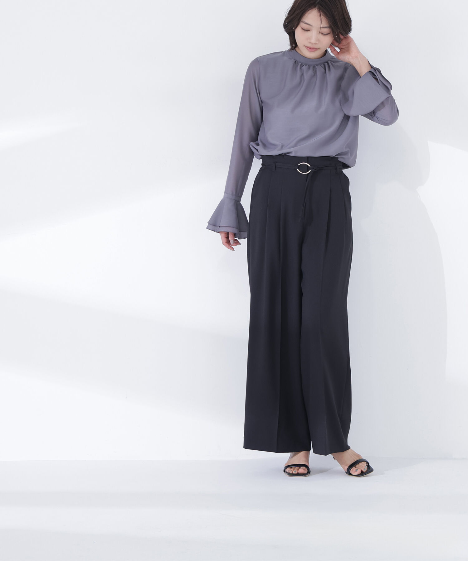  「ダブルベルトワイドパンツ」|その他|