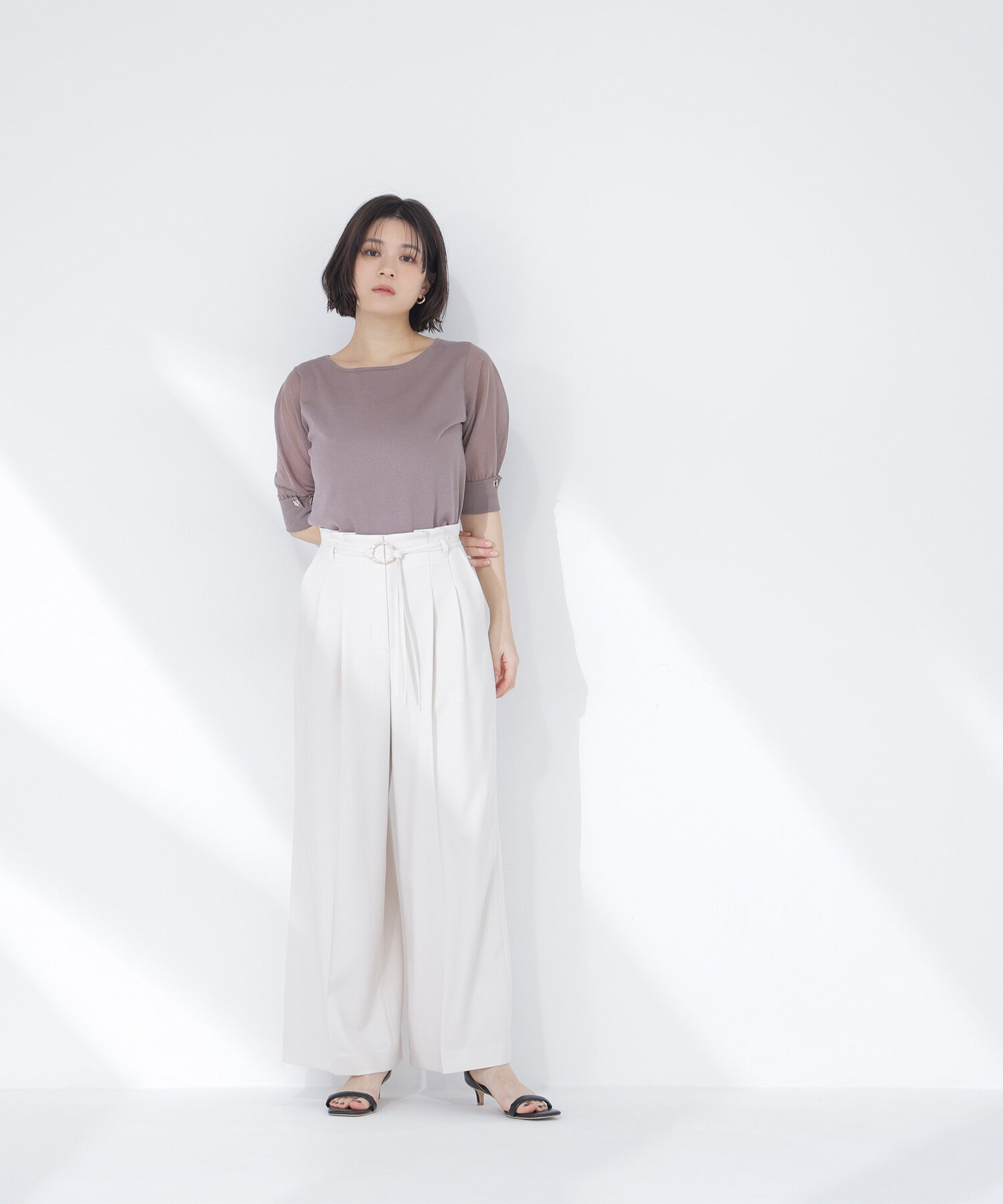  「ダブルベルトワイドパンツ」|その他|