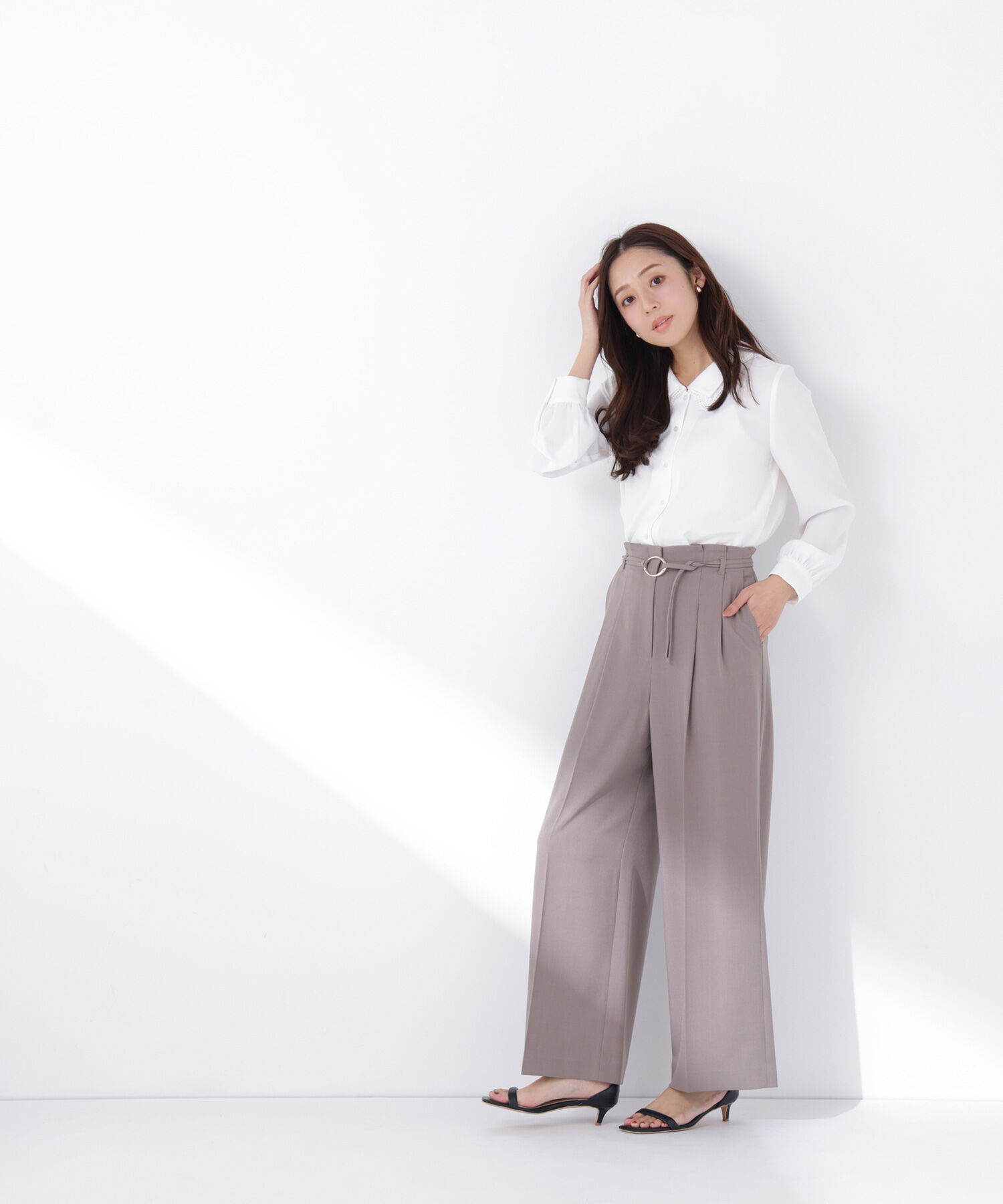  「ダブルベルトワイドパンツ」|その他|