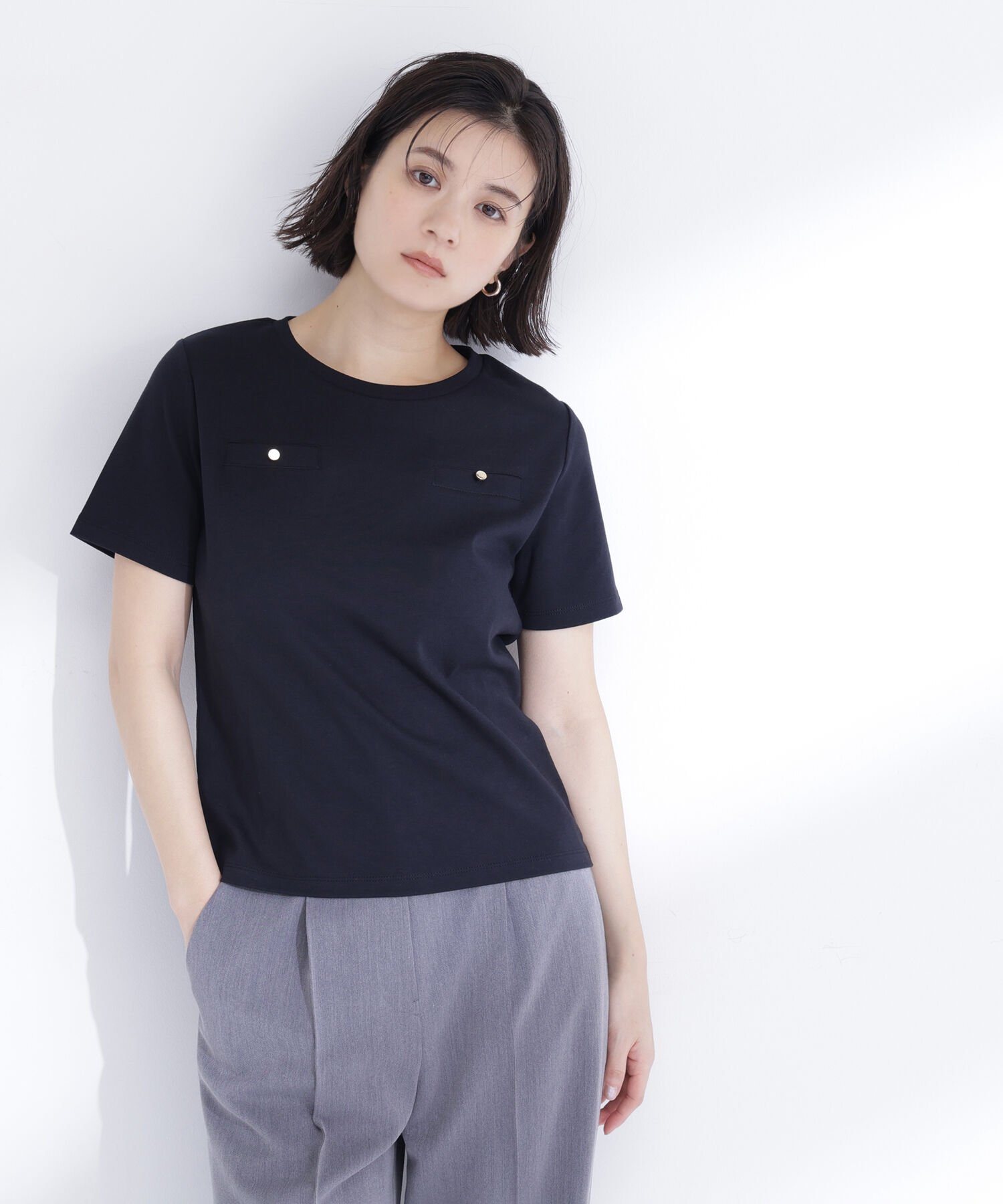  「ベーシックTシャツ フェイクポケット付き」|Tシャツ・カットソー|