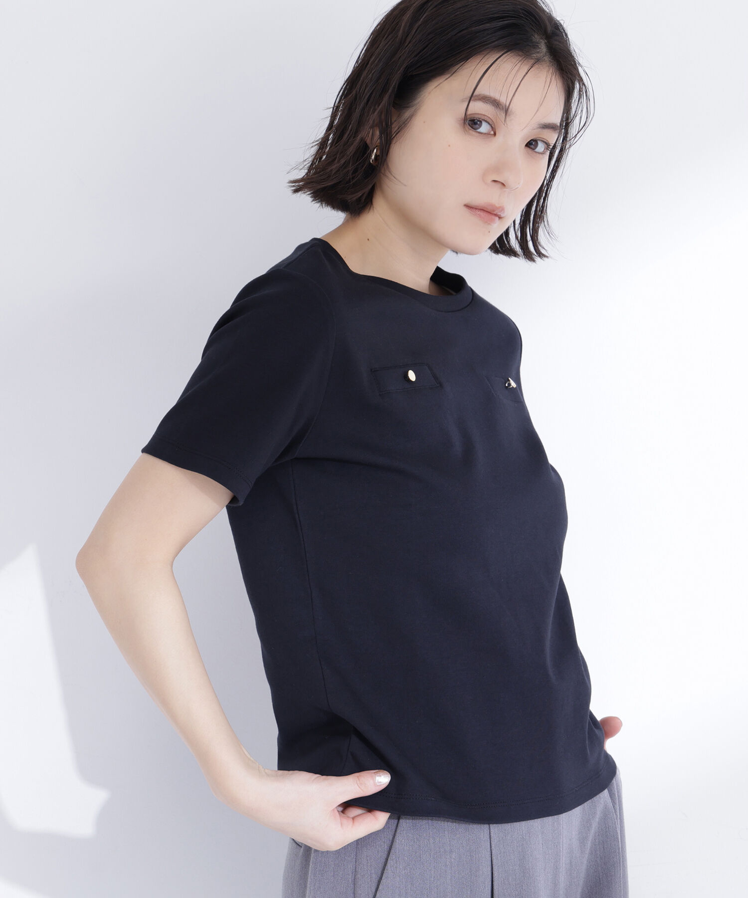  「ベーシックTシャツ フェイクポケット付き」|Tシャツ・カットソー|